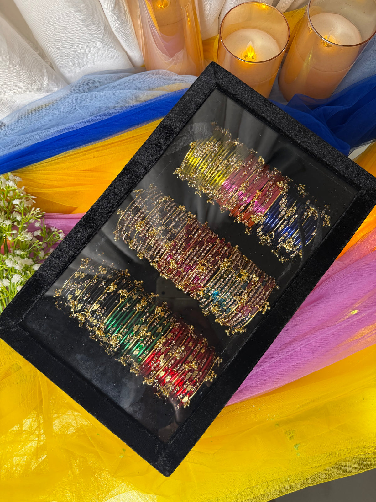 KADAM Khasmiri Jhumka Bangle Full Box with Box – 9 Premium Bangle Sets (Box included )