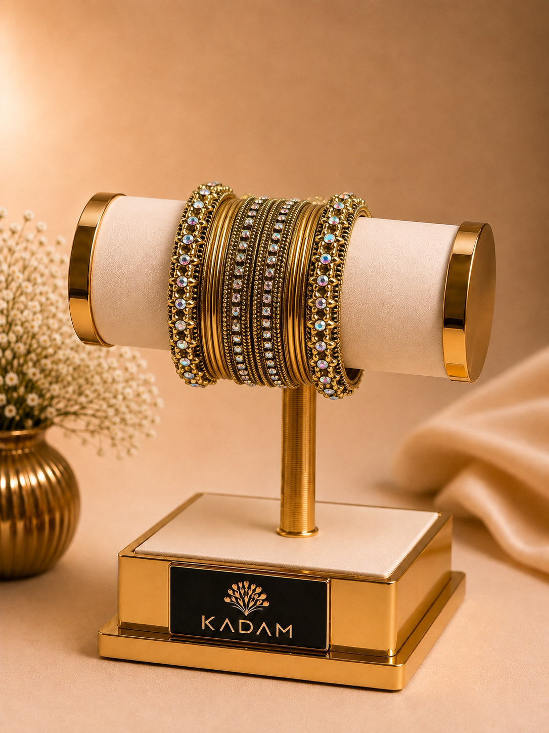 Aurora Metal Antique Gold Luxe Bangle