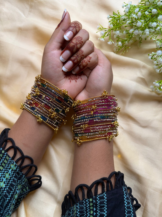 Kashmiri Dadima Jhumka Multi Color Bangles Set