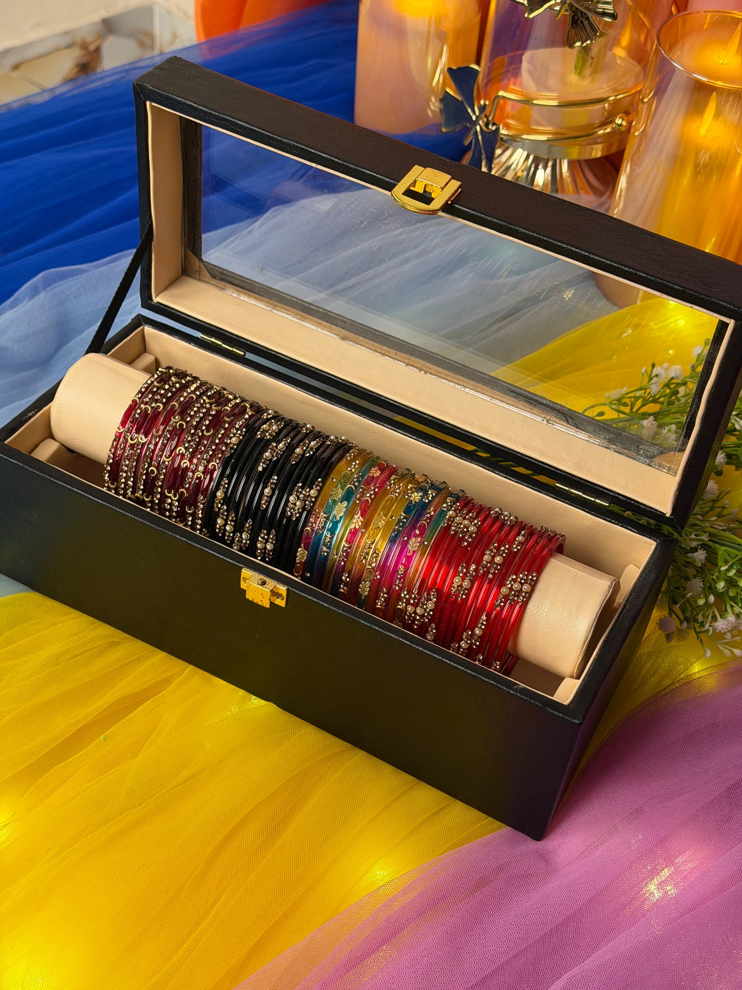 Premium 48-Piece Kashmiri Bangle Gift Box | Luxury Bangles Collection (Box included )
