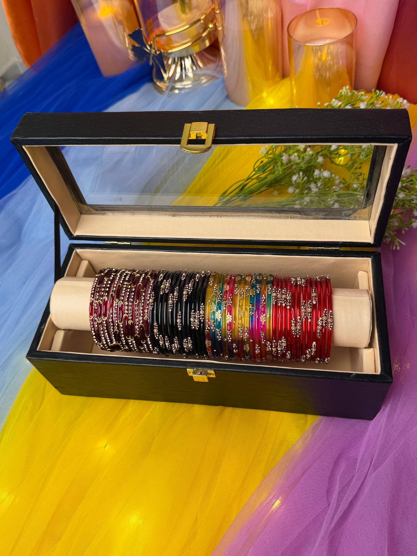 Premium 48-Piece Kashmiri Bangle Gift Box | Luxury Bangles Collection (Box included )