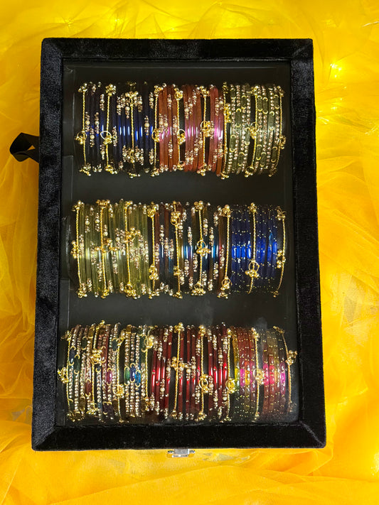 KADAM Khasmiri Jhumka Bangle Full Box with Box – 9 Premium Bangle Sets