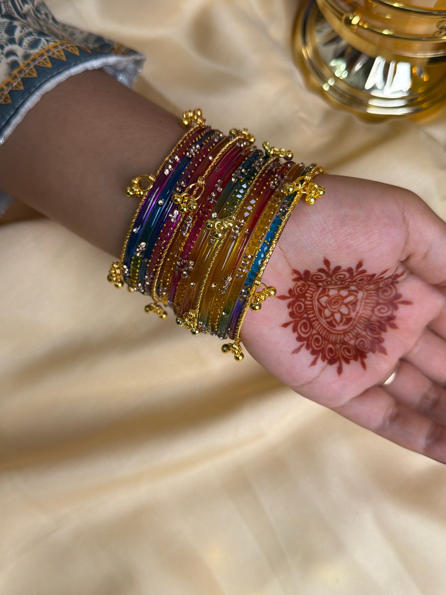 Kashmiri Multicolor Festival Glow Ghungroo Bangles