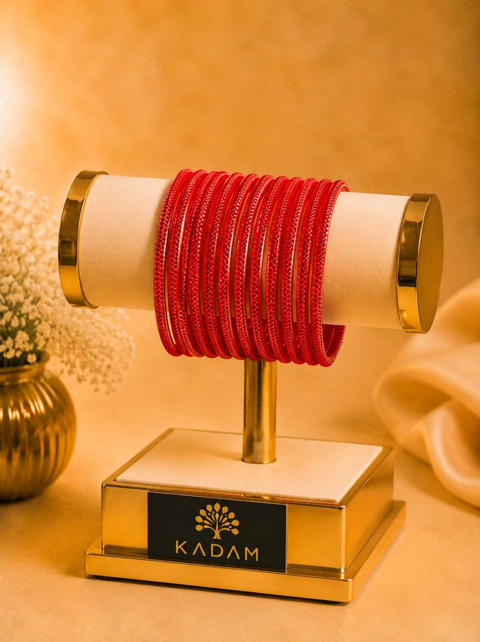 Metallic Glitte Red Bangles