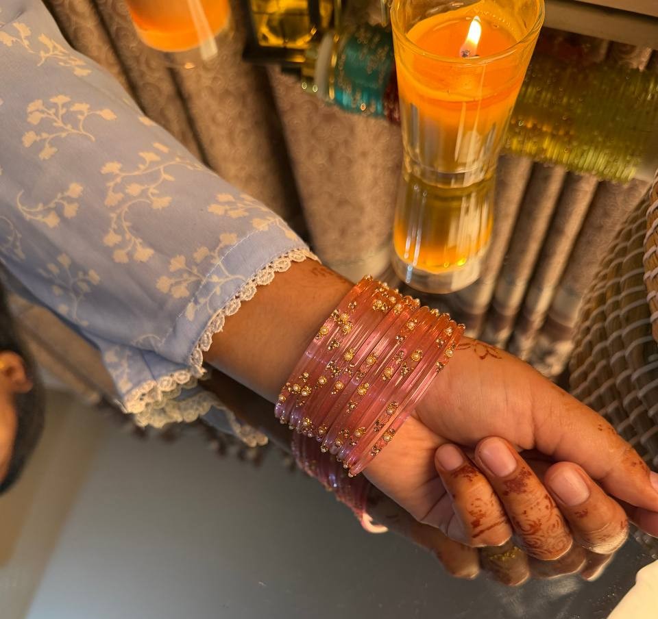 Kashmiri Pink Jhumka Bangles Set
