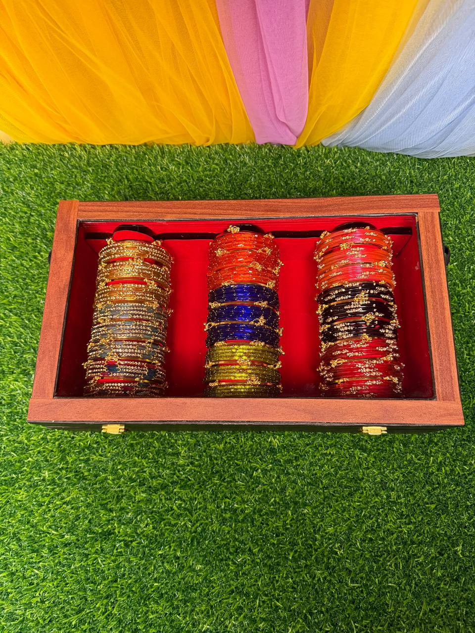 KADAM Khasmiri Jhumka Bangle Full Box with Box light Included – 9 Premium Bangle Sets