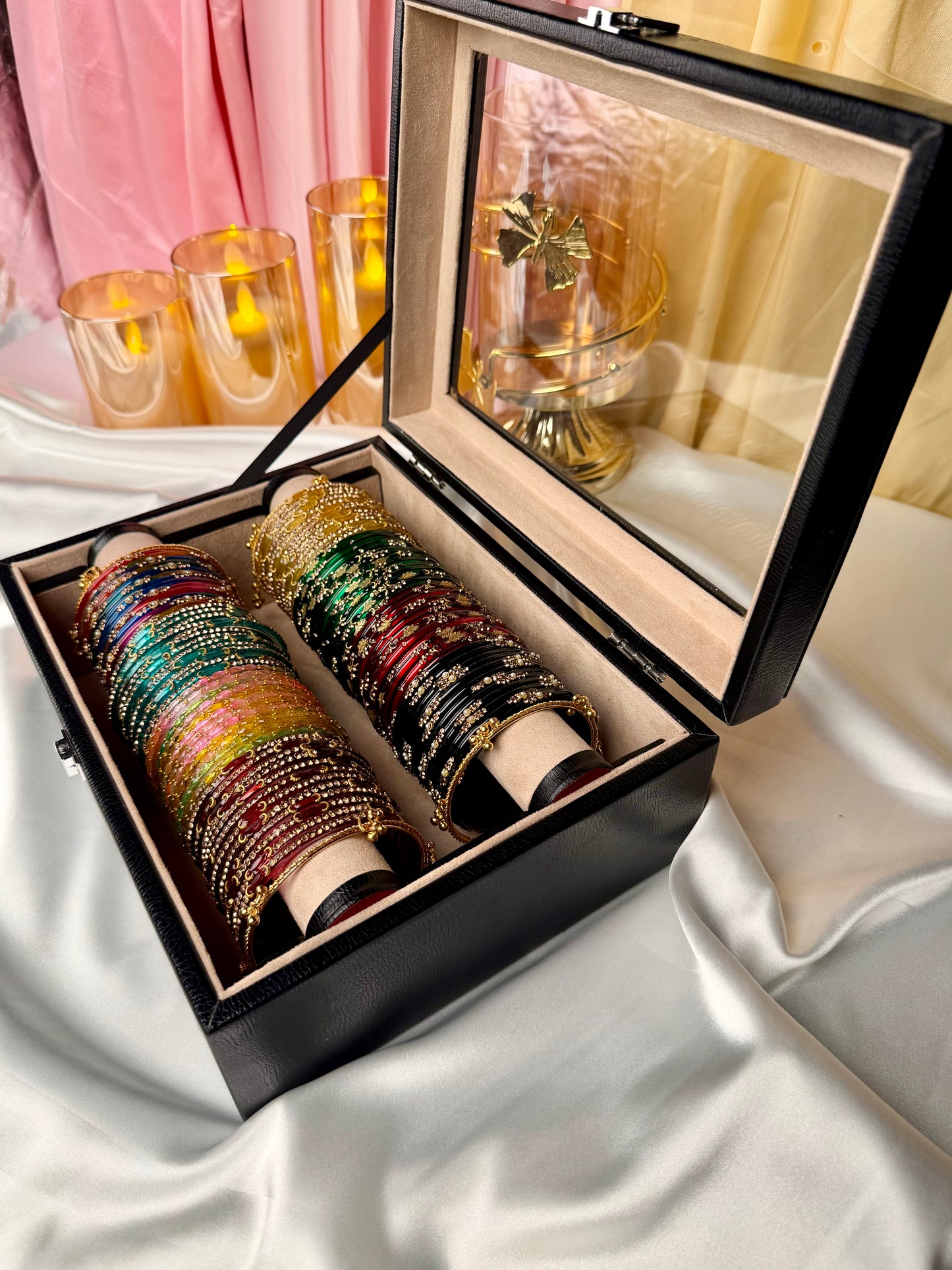 Premium Kashmiri Bangle Box – 96 Pcs Bangles + 4 Pcs Ghungroo