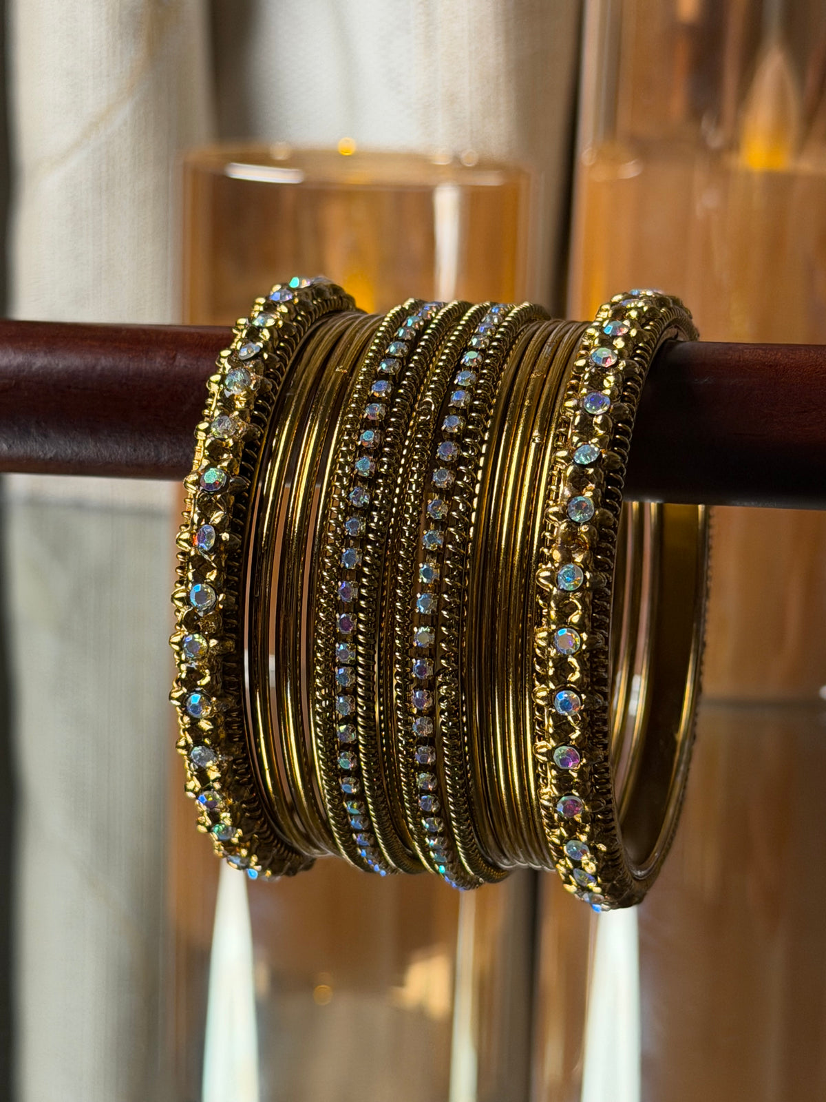Aurora Metal Antique Gold Luxe Bangle