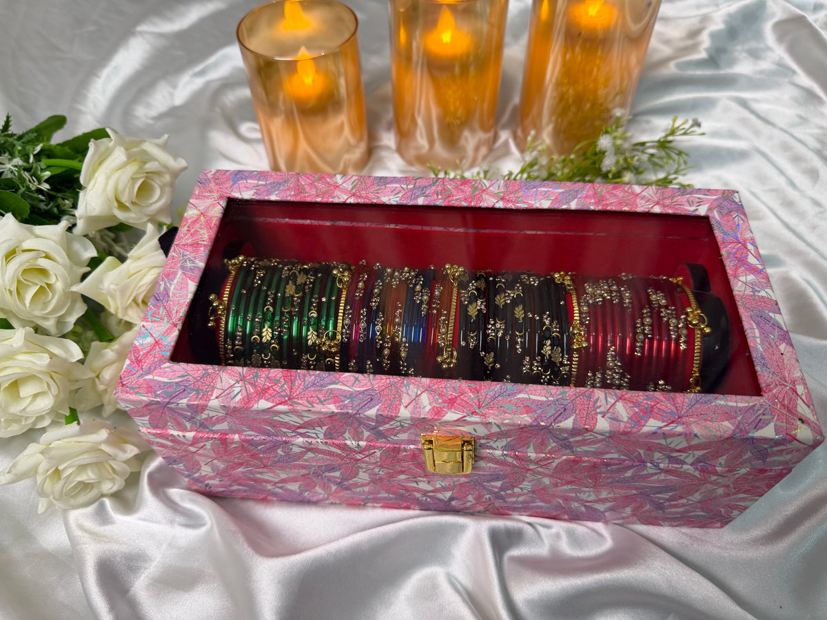 Premium 4-Set Kashmiri Bangles with 5 Ghungroo Bangles & Luxury Box (Box included )