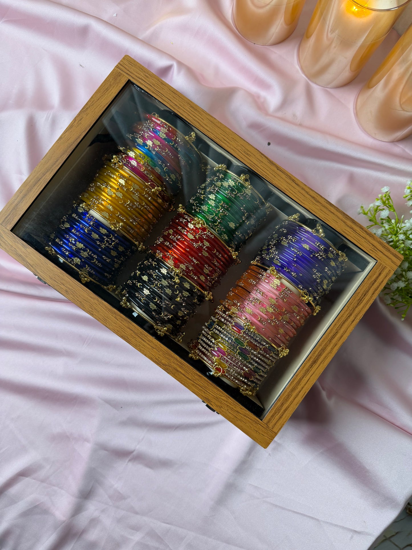 Luxury Kashmiri Bangles Gift Box 108 Pcs Bangles with 12 Pcs Ghungroo