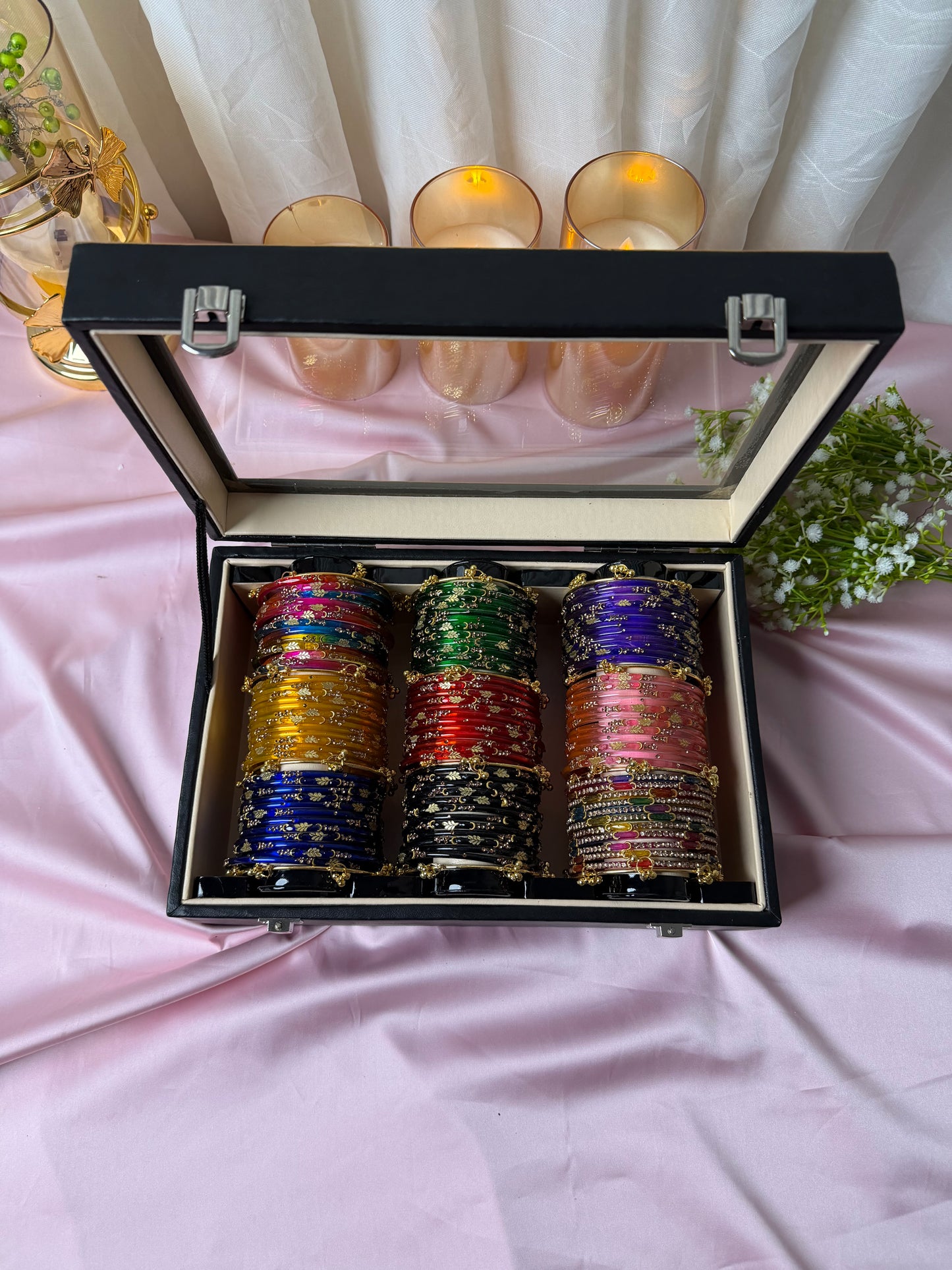 Luxury Kashmiri Bangles Gift Box 108 Pcs Bangles with 12 Pcs Ghungroo