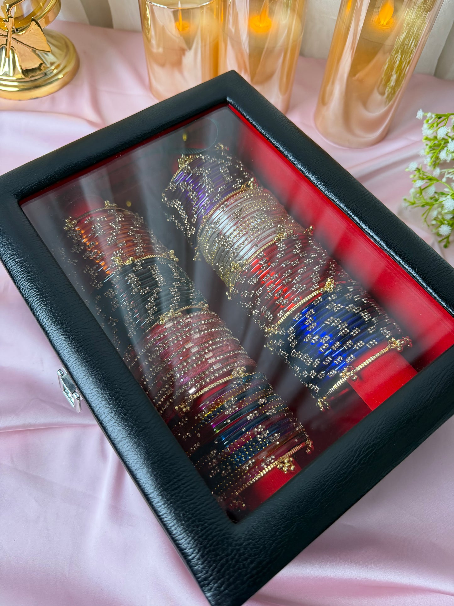 Premium Kashmiri Bangles Gift Box 96 Pcs Bangles with 10 Pcs Ghungroo