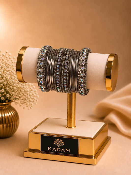 Aurora Metal Antique Gold Luxe Bangle Set