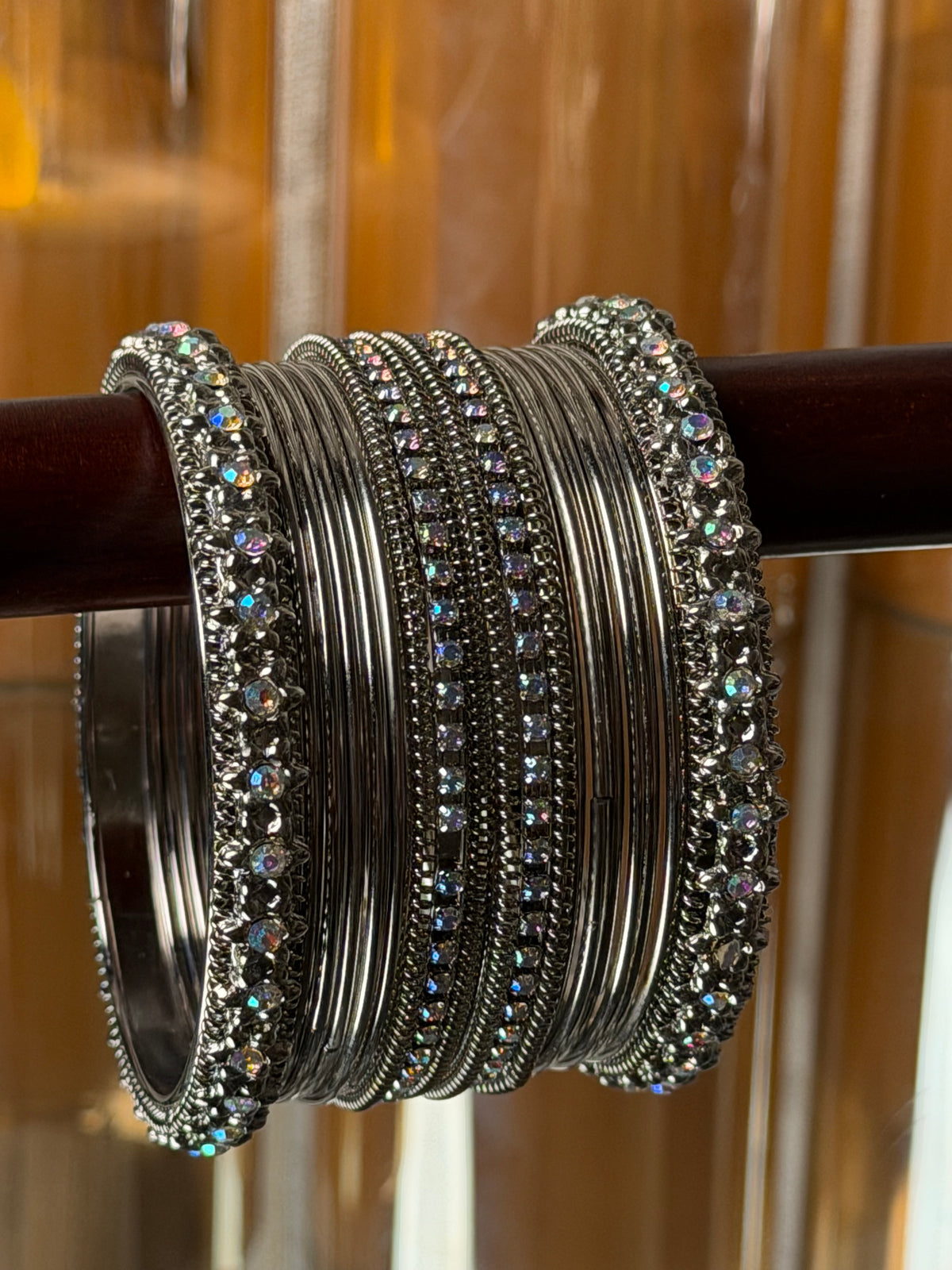 Aurora Metal Antique Gold Luxe Bangle Set