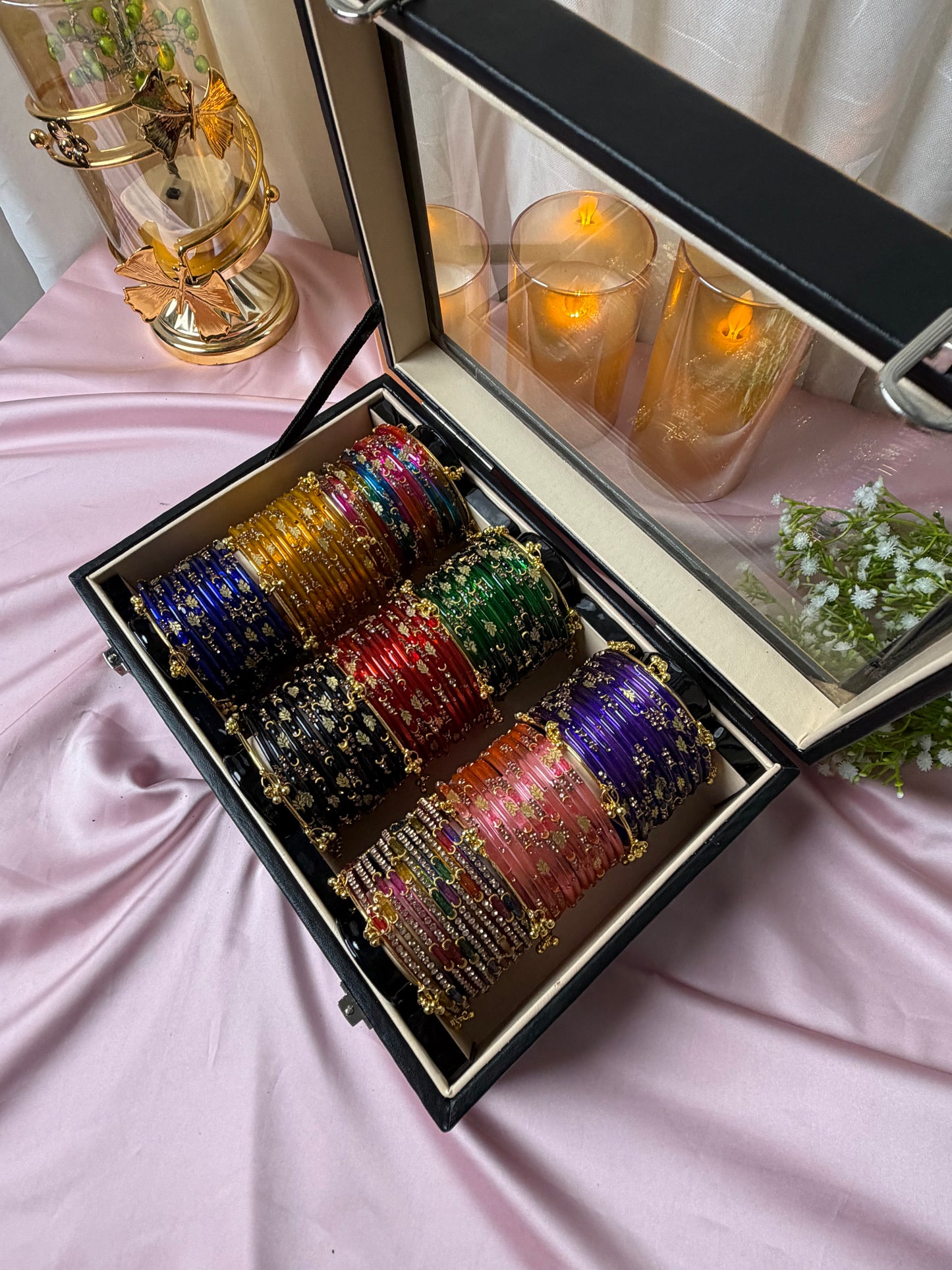 Luxury Kashmiri Bangles Gift Box 108 Pcs Bangles with 12 Pcs Ghungroo