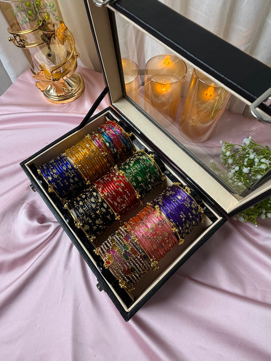 Luxury Kashmiri Bangles Gift Box 108 Pcs Bangles with 12 Pcs Ghungroo (Box included )