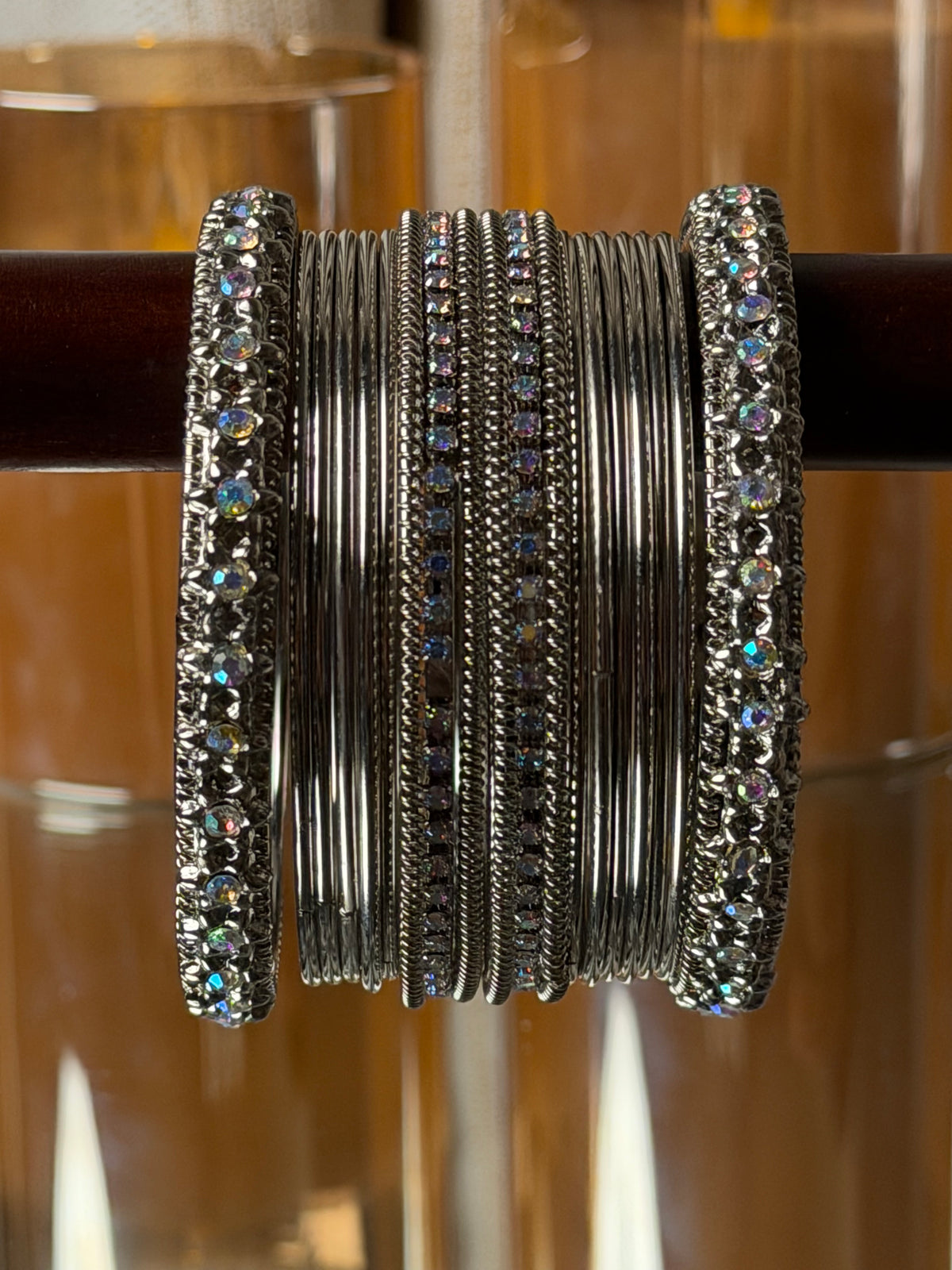 Aurora Metal Antique Gold Luxe Bangle Set