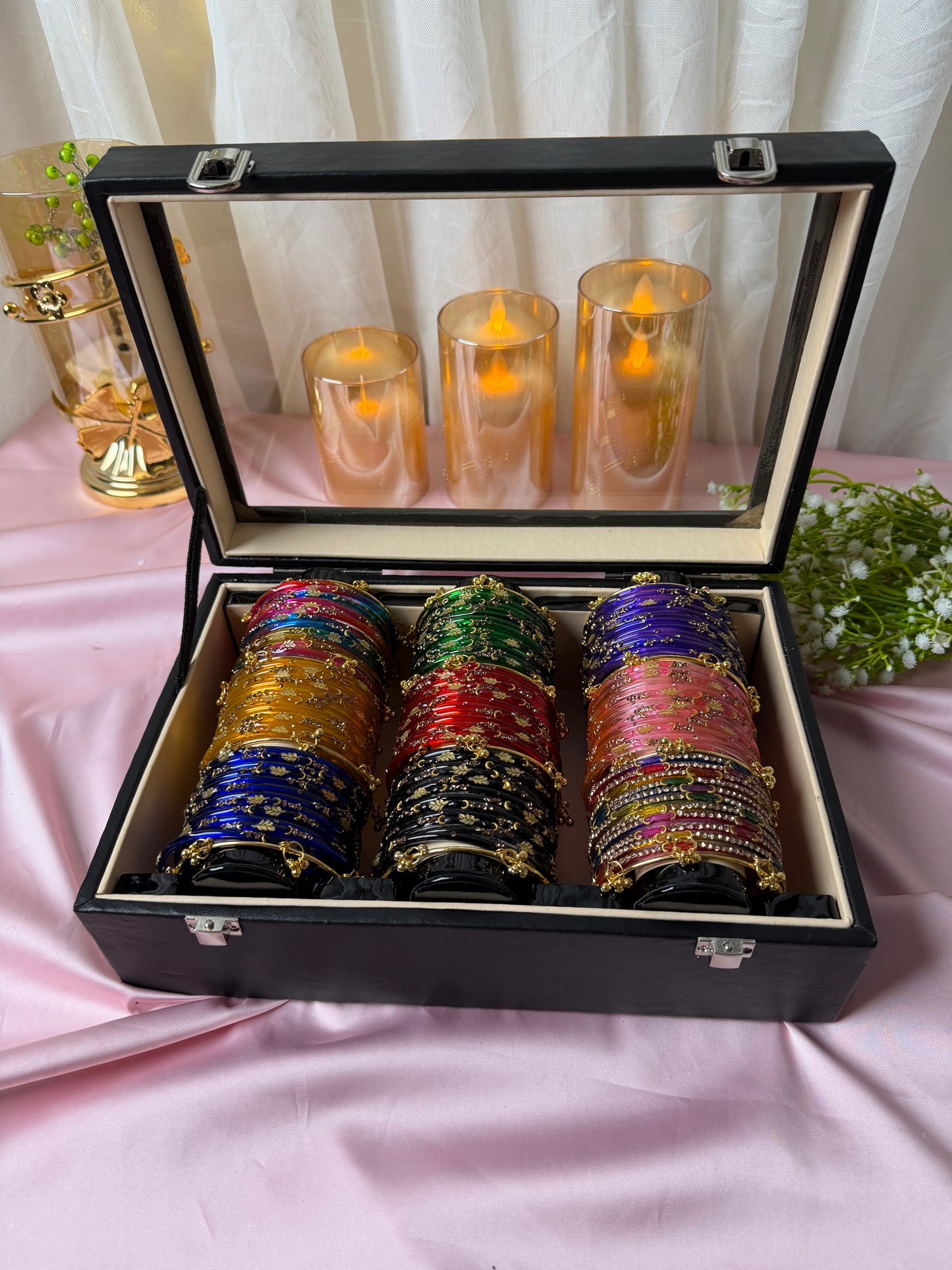 Luxury Kashmiri Bangles Gift Box 108 Pcs Bangles with 12 Pcs Ghungroo