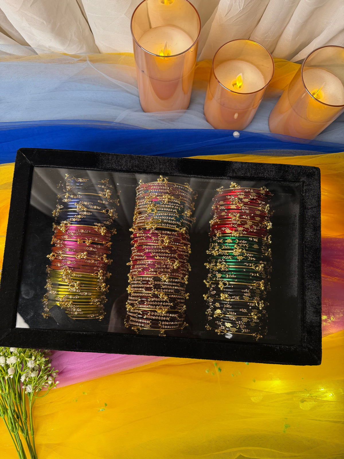 KADAM Khasmiri Jhumka Bangle Full Box with Box – 9 Premium Bangle Sets (Box included )
