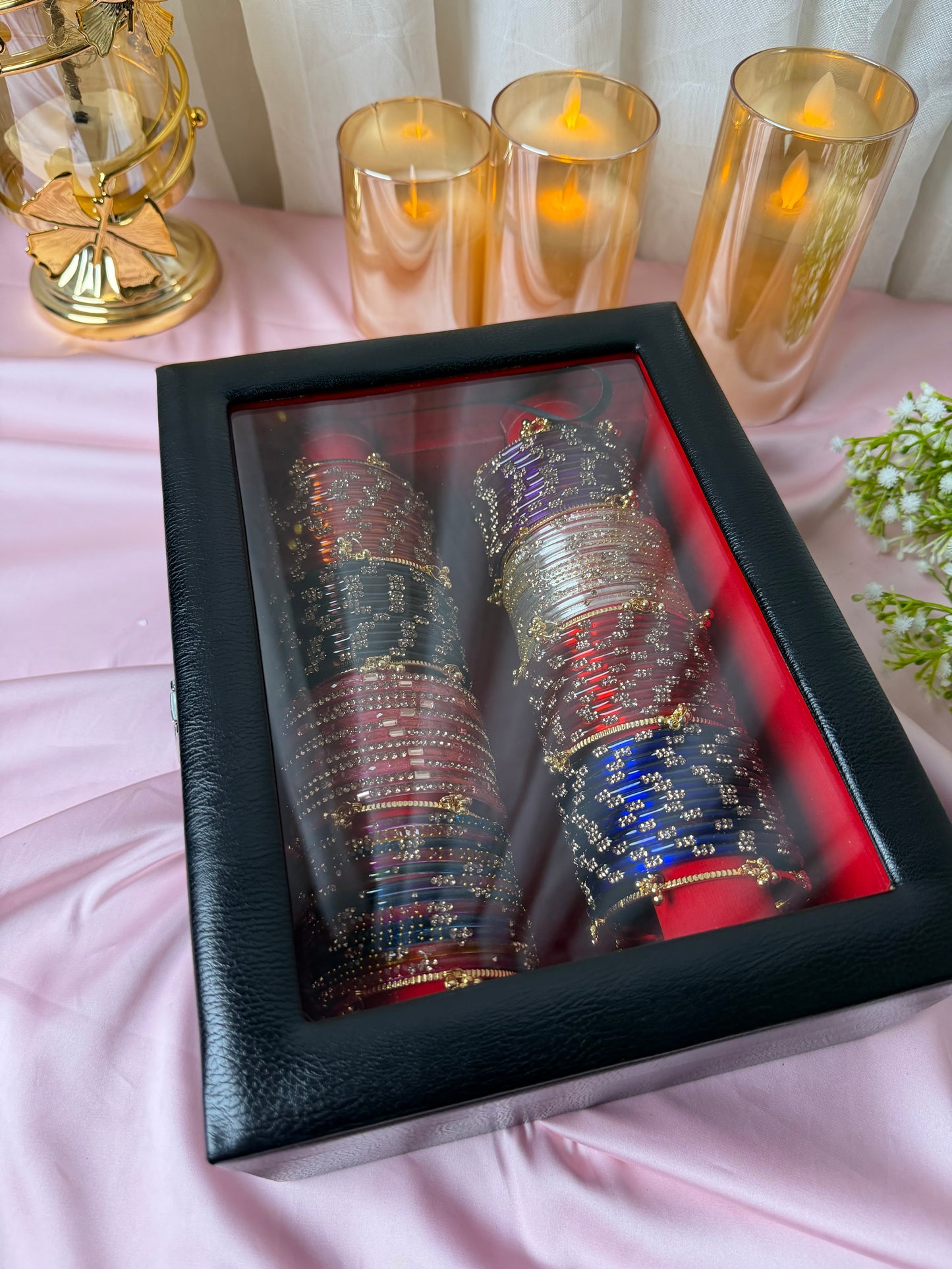 Premium Kashmiri Bangles Gift Box 96 Pcs Bangles with 10 Pcs Ghungroo