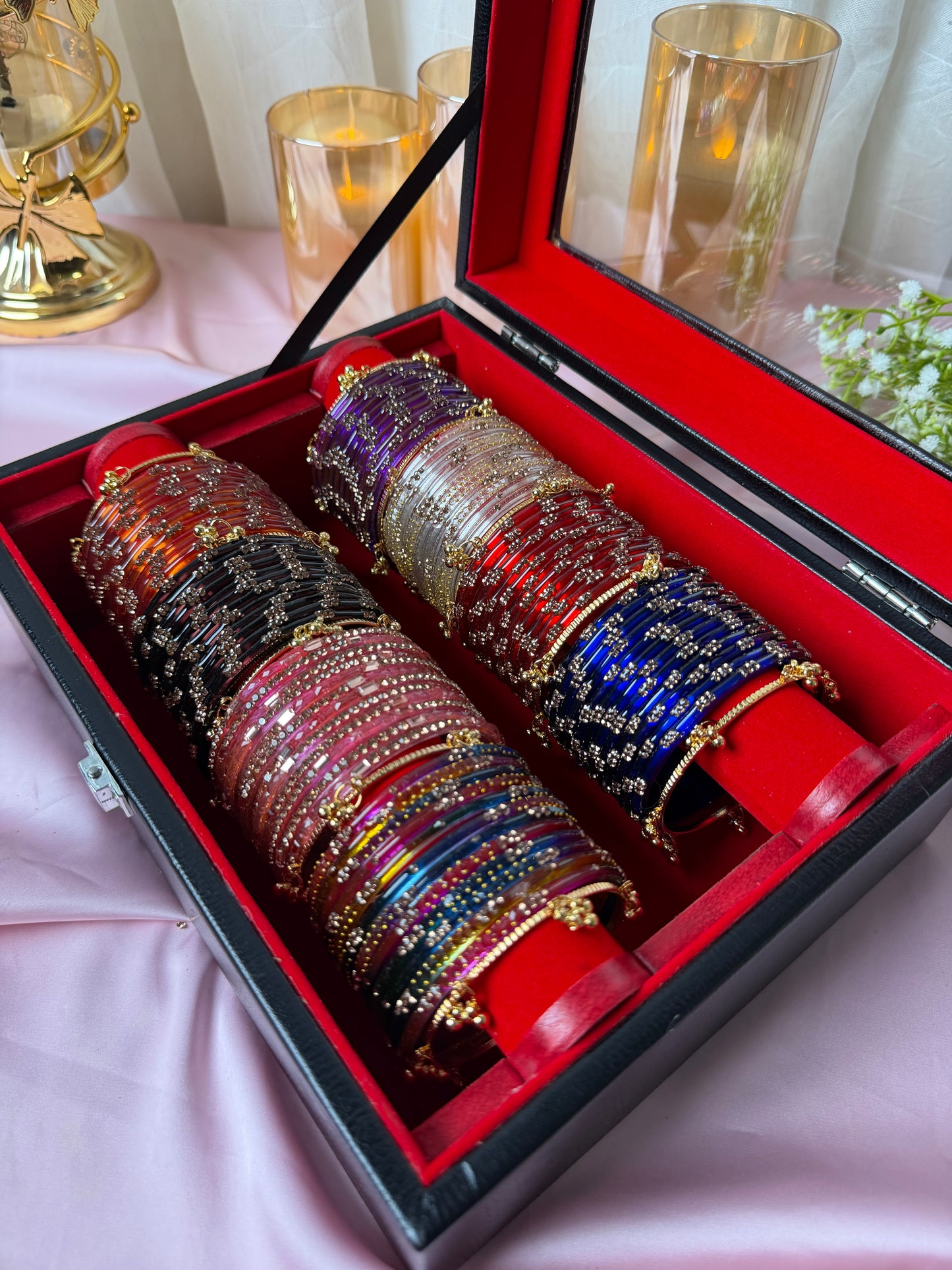 Premium Kashmiri Bangles Gift Box 96 Pcs Bangles with 10 Pcs Ghungroo