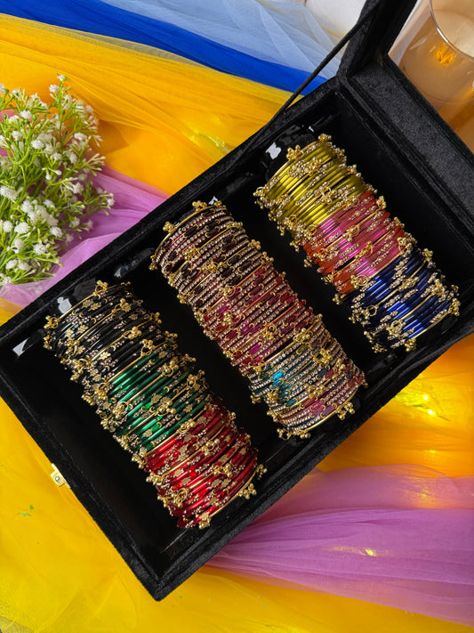 KADAM Khasmiri Jhumka Bangle Full Box with Box – 9 Premium Bangle Sets (Box included )