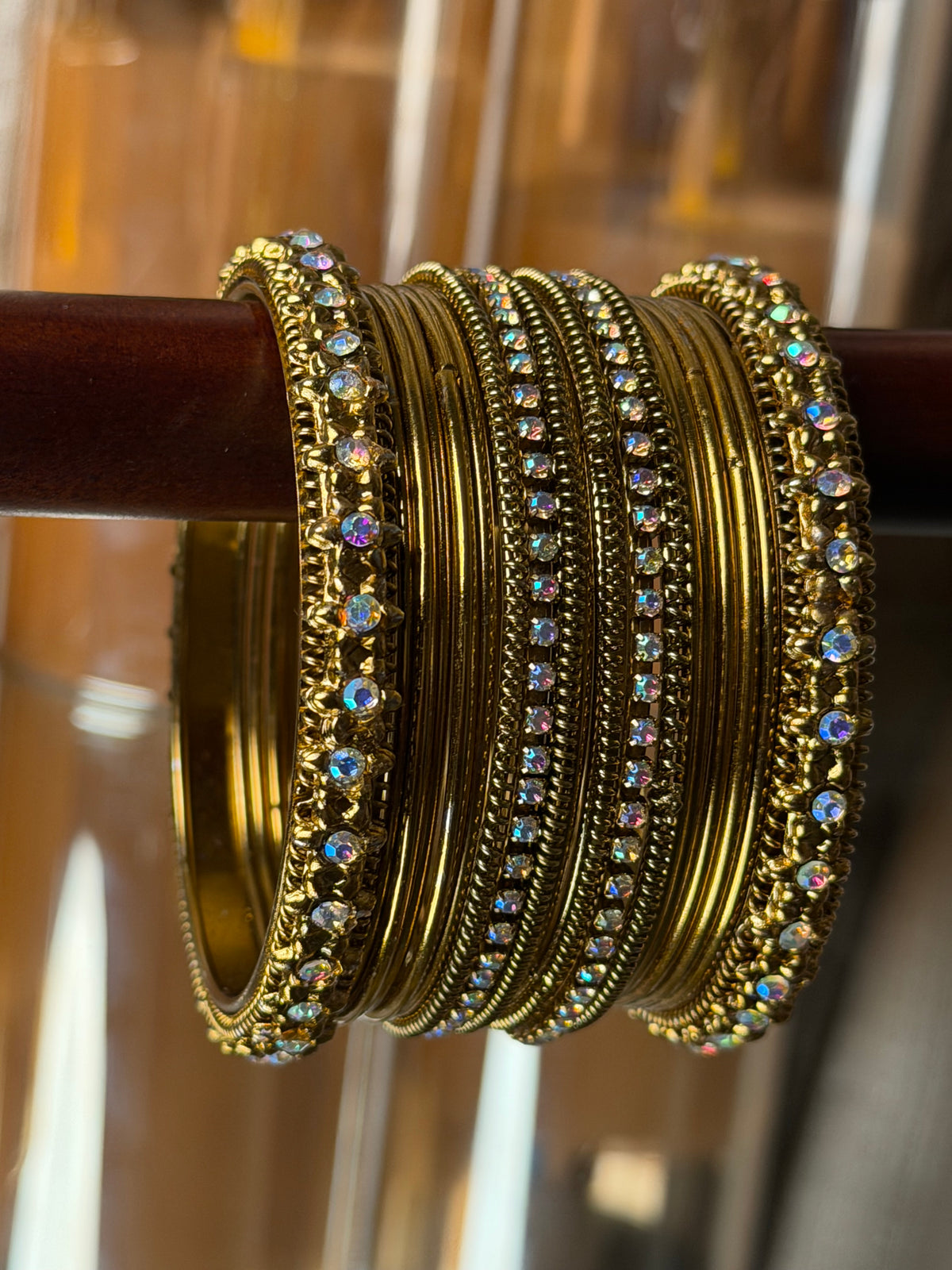 Aurora Metal Antique Gold Luxe Bangle