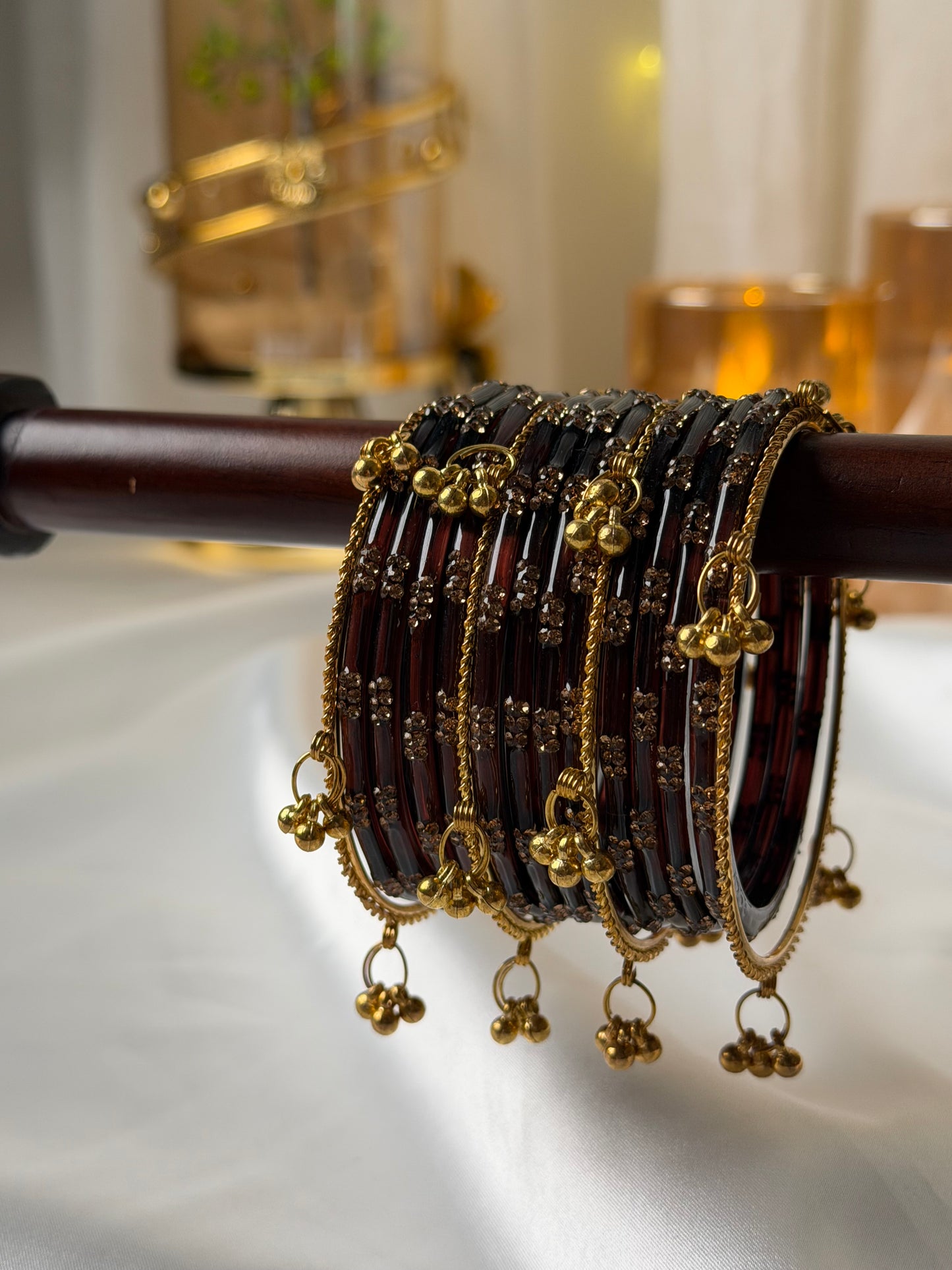 Festival Glow Wine Ghungroo Bangles – 24 Pcs Bangles + 8 Pcs Ghungroo