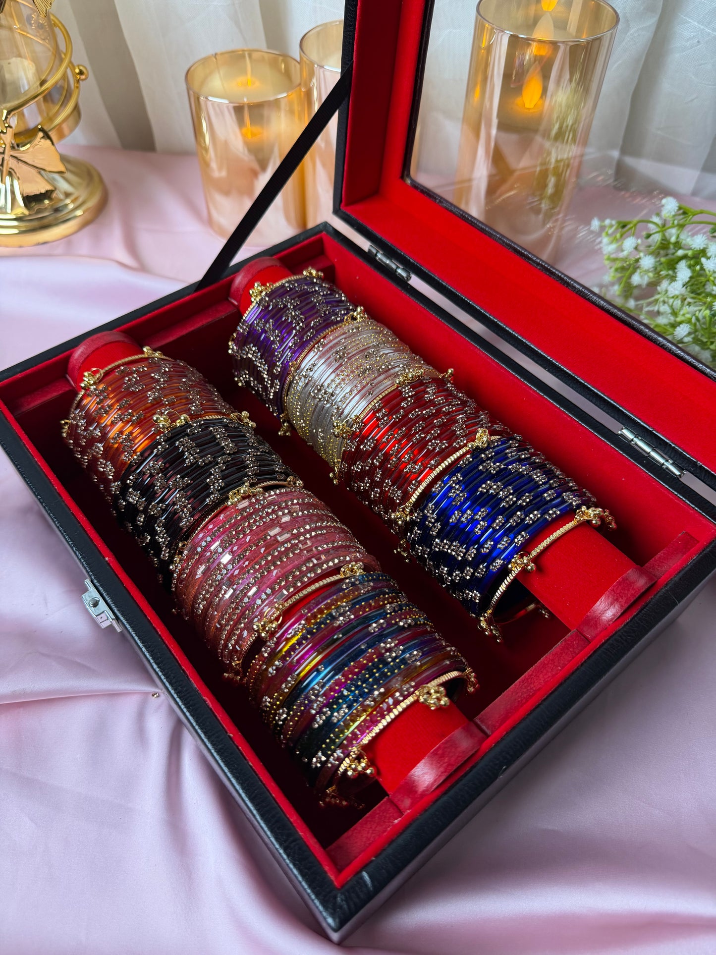 Premium Kashmiri Bangles Gift Box 96 Pcs Bangles with 10 Pcs Ghungroo