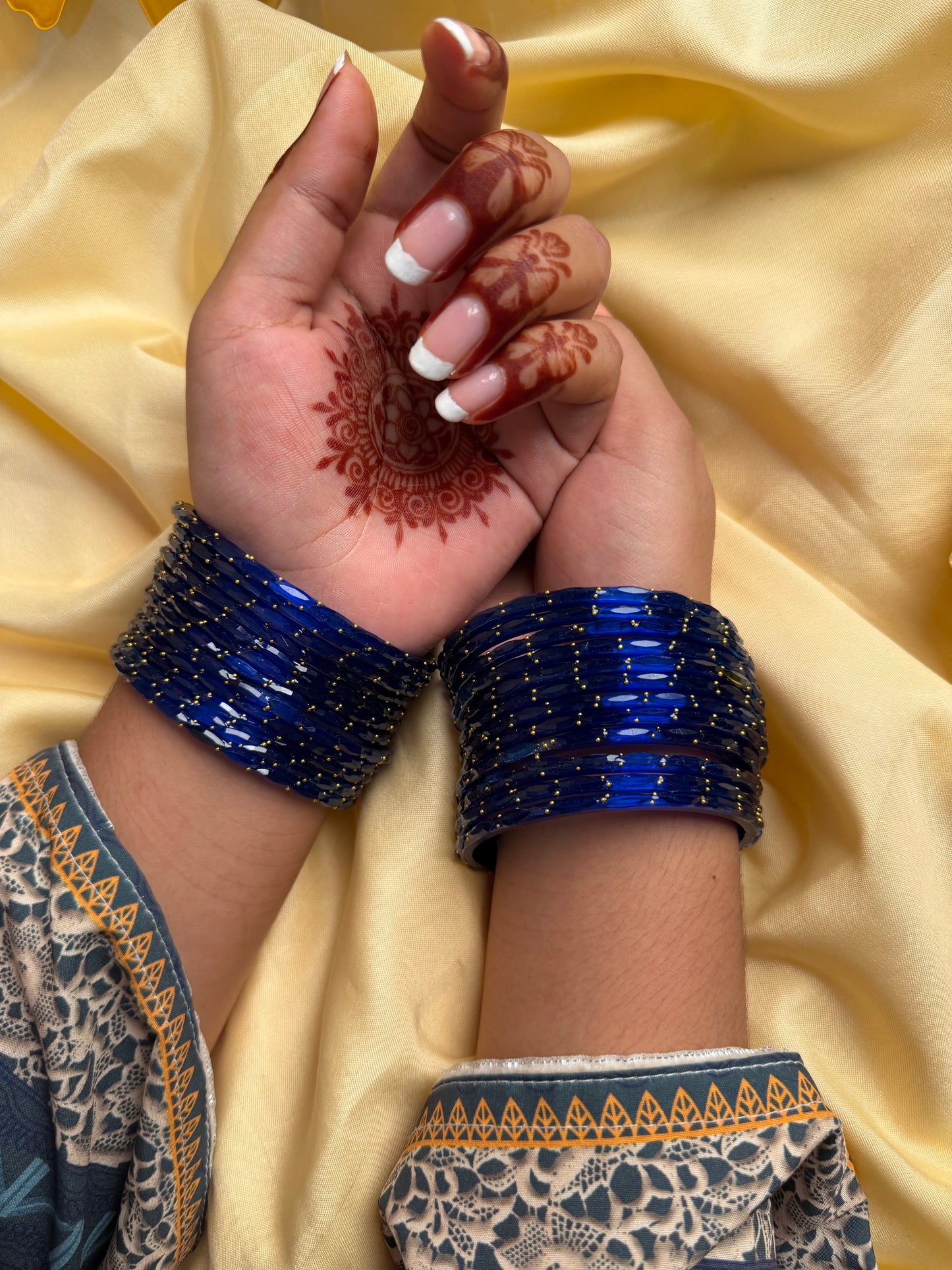 Kashmiri  Raindrop Royal Blue  Bangles