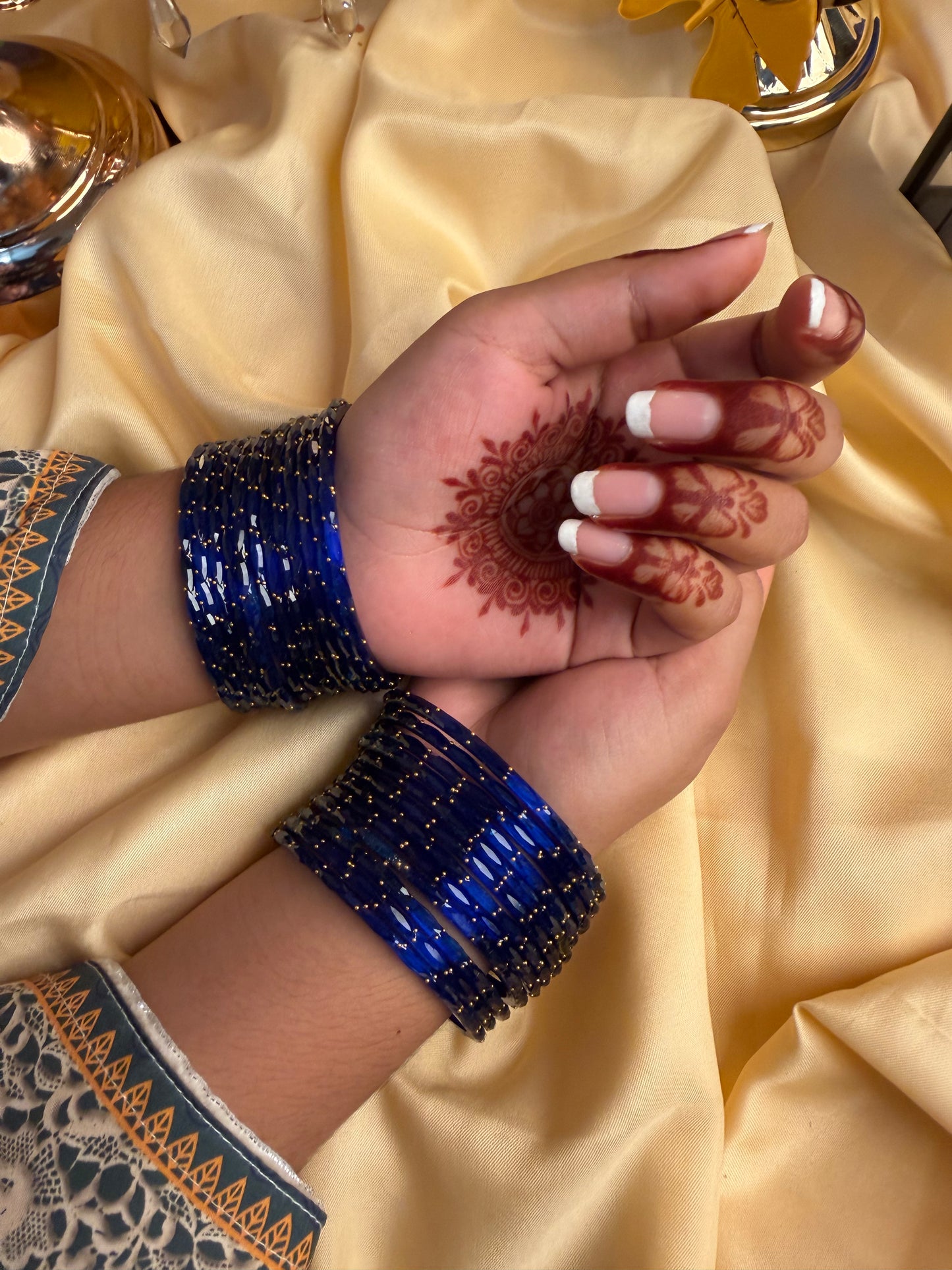 Kashmiri  Raindrop Royal Blue  Bangles