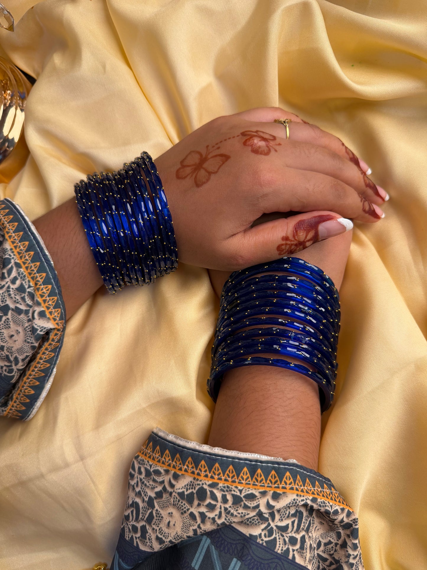Kashmiri  Raindrop Royal Blue  Bangles