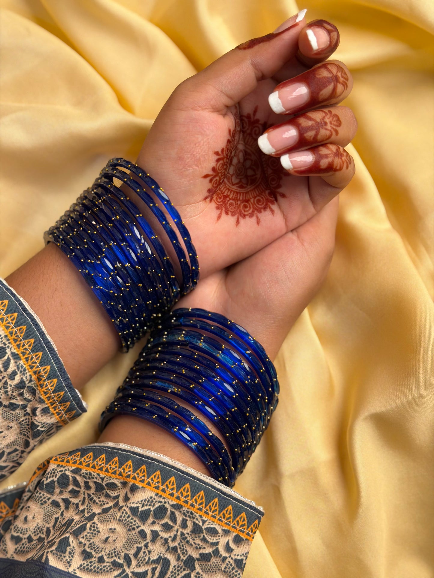 Kashmiri  Raindrop Royal Blue  Bangles