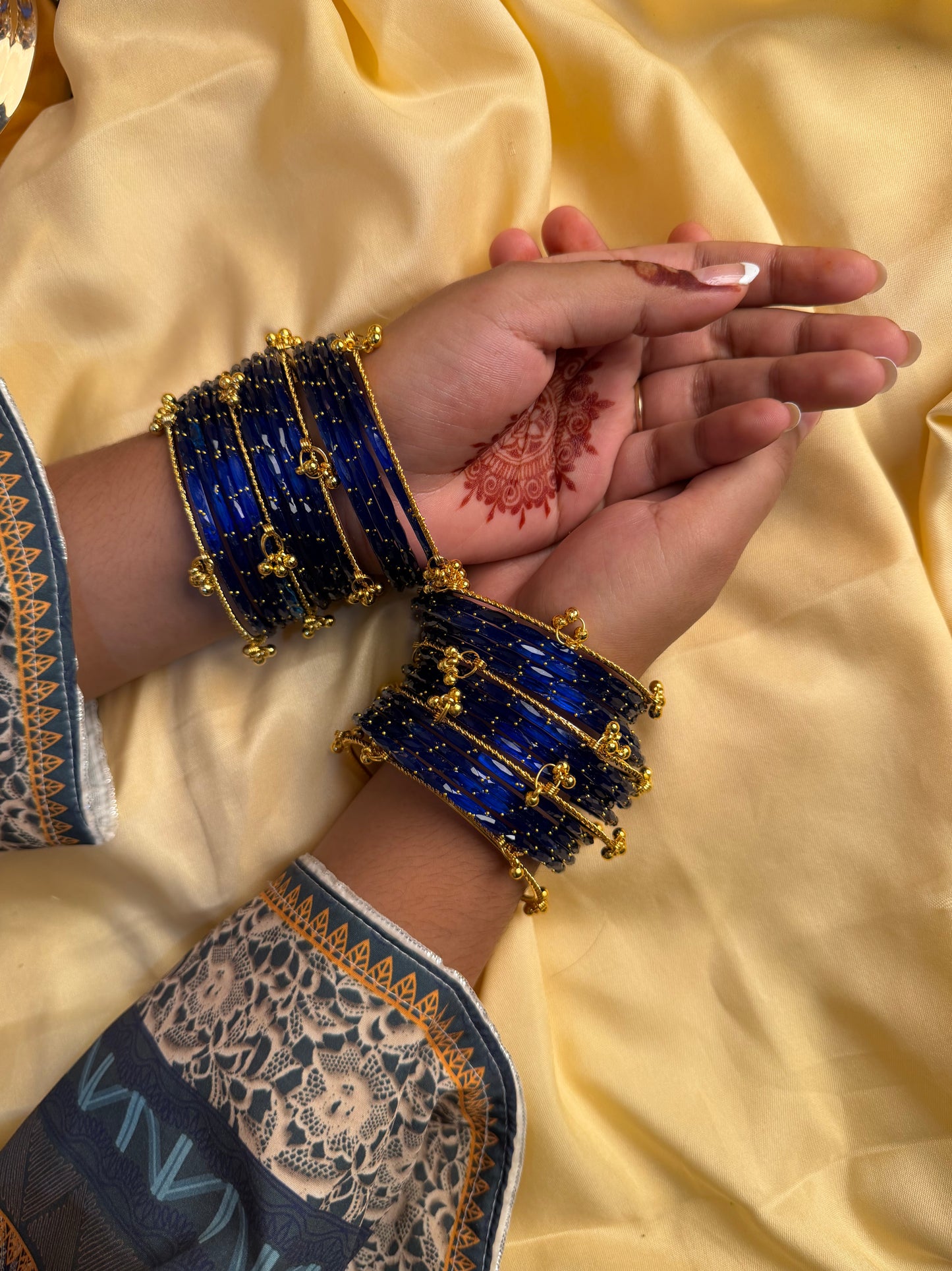 Kashmiri Raindrop Jhumka Royal Blue  Bangles