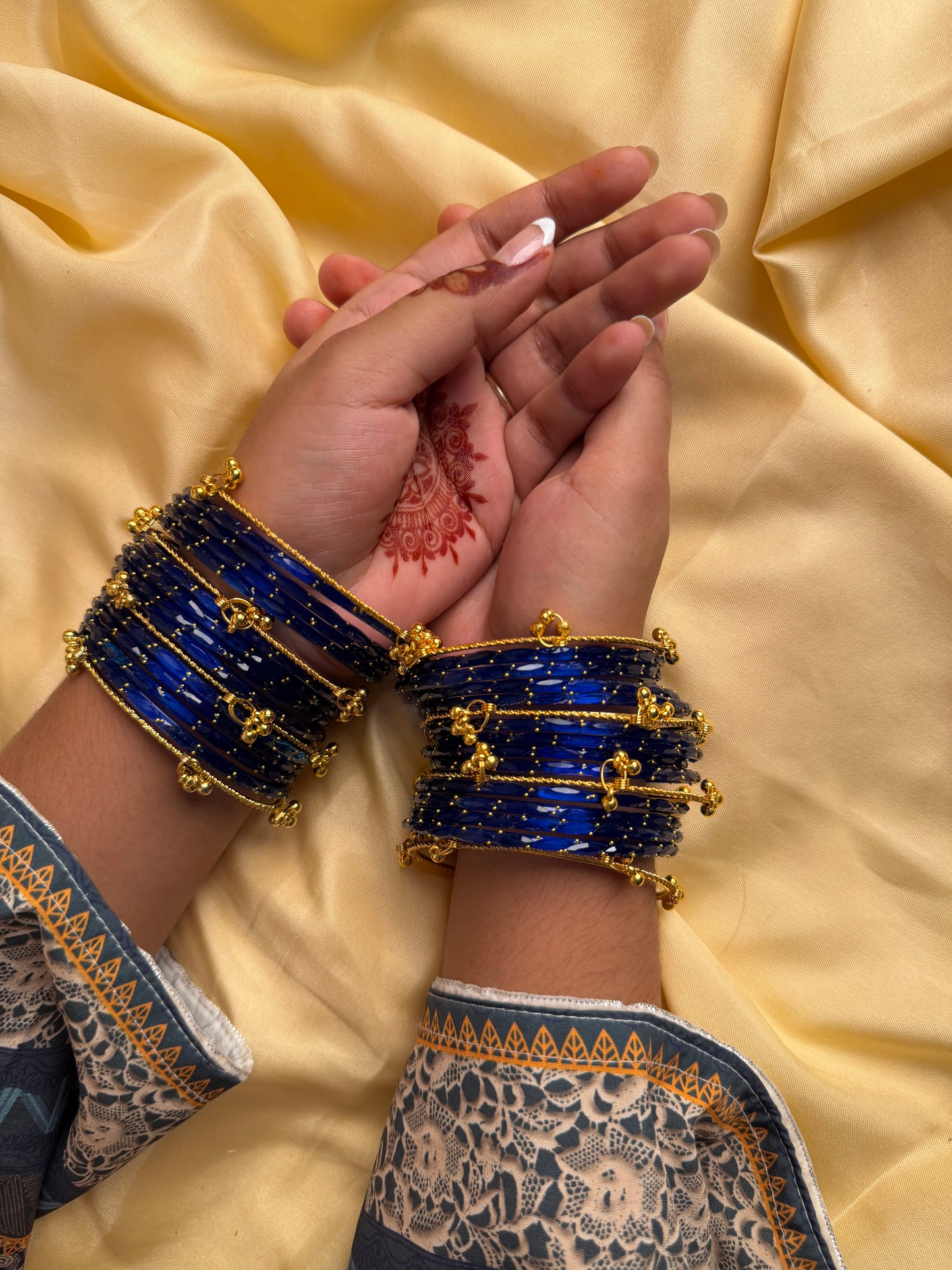 Kashmiri Raindrop Jhumka Royal Blue  Bangles