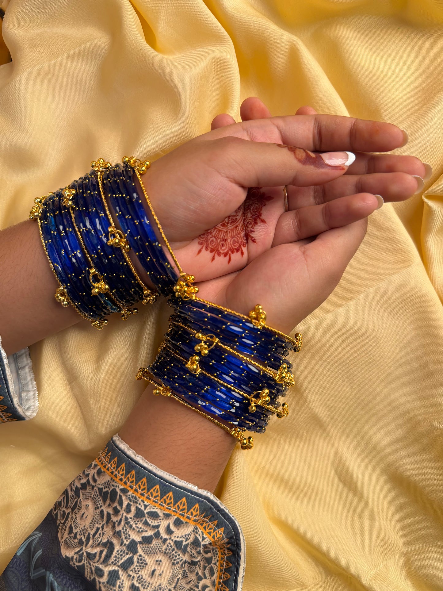 Kashmiri Raindrop Jhumka Royal Blue  Bangles