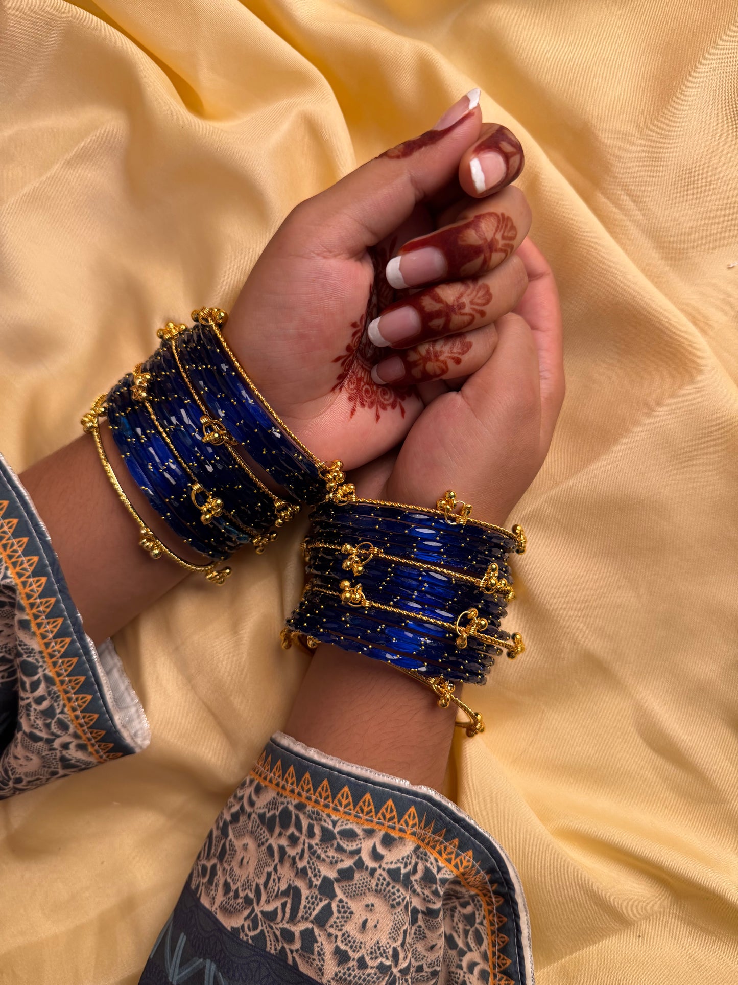 Kashmiri Raindrop Jhumka Royal Blue  Bangles