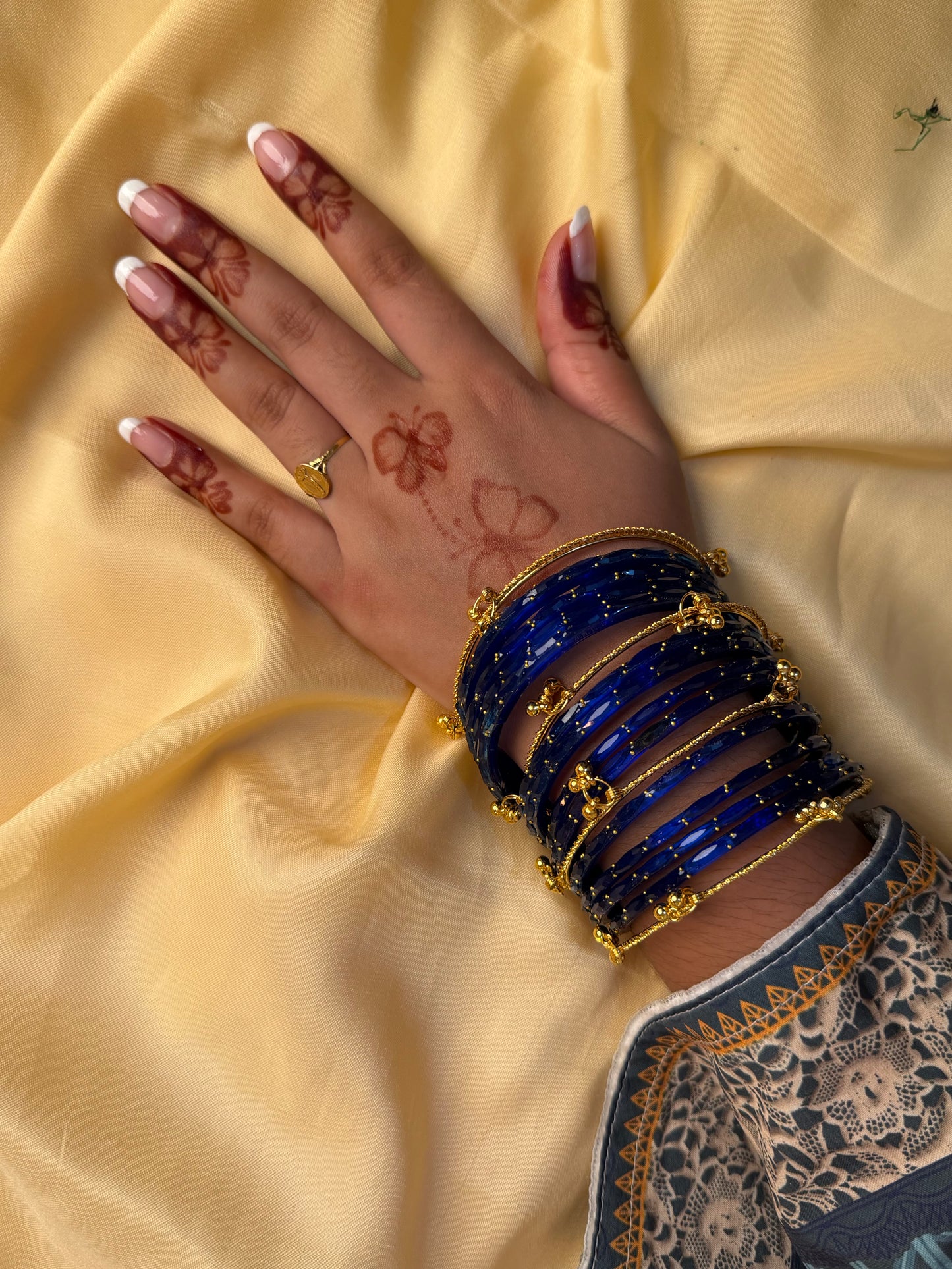 Kashmiri Raindrop Jhumka Royal Blue  Bangles