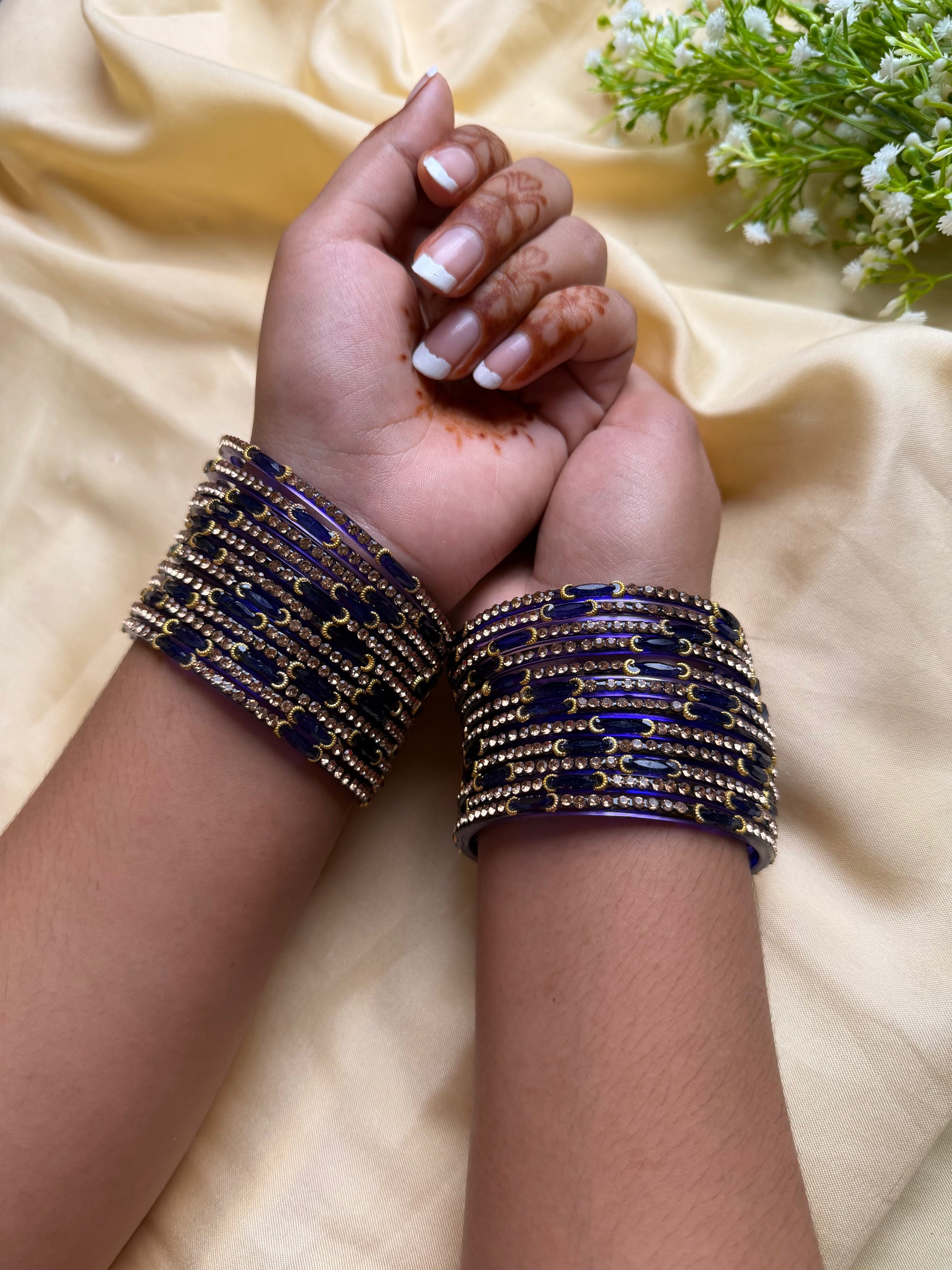 Kashmiri Dadima Royal Sapphire Blue Bangles