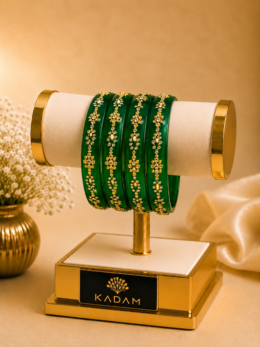 Emerald Green Stone Bangles
