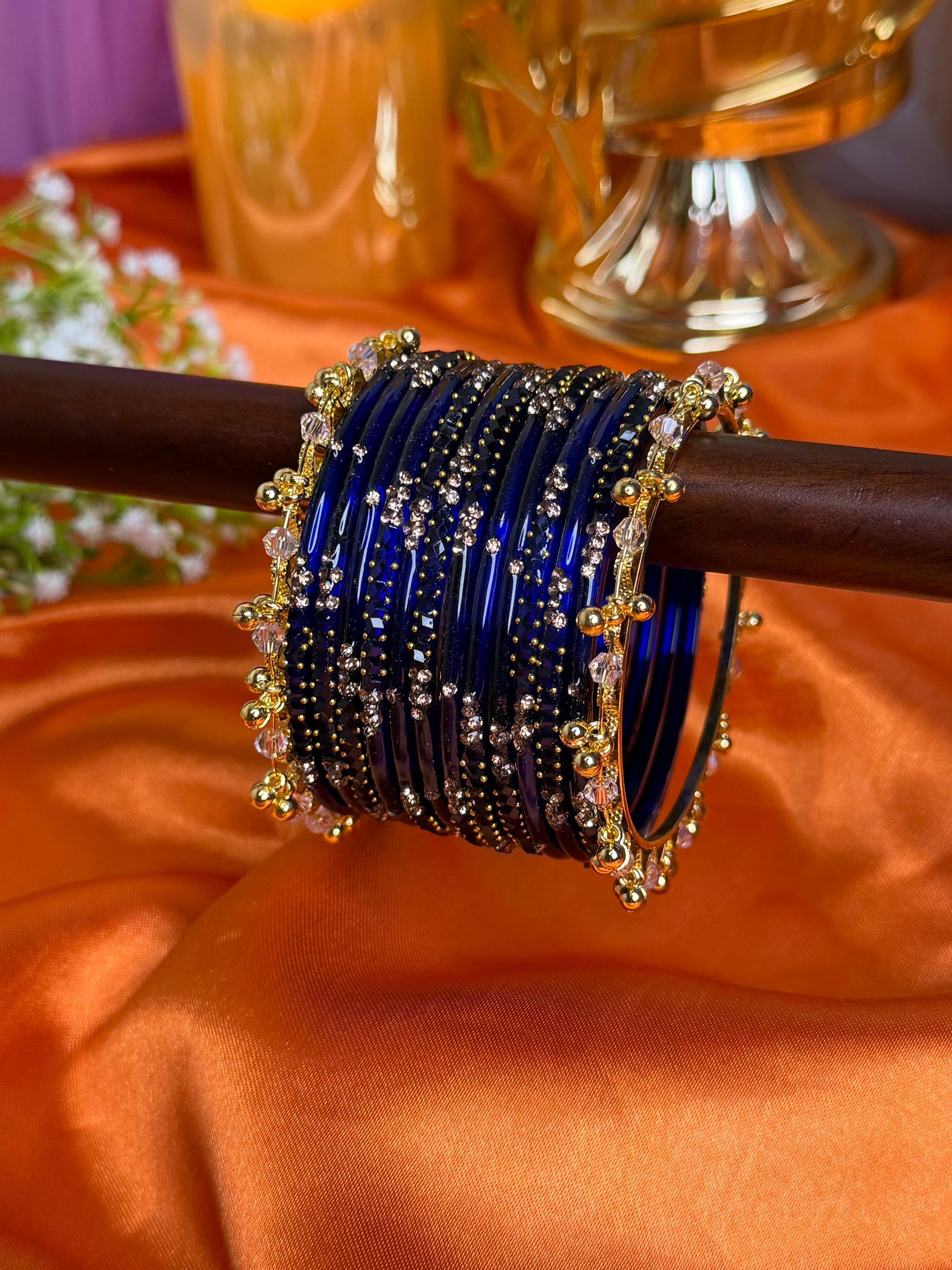 Kashmiri Deep Royal Blue Bangles.