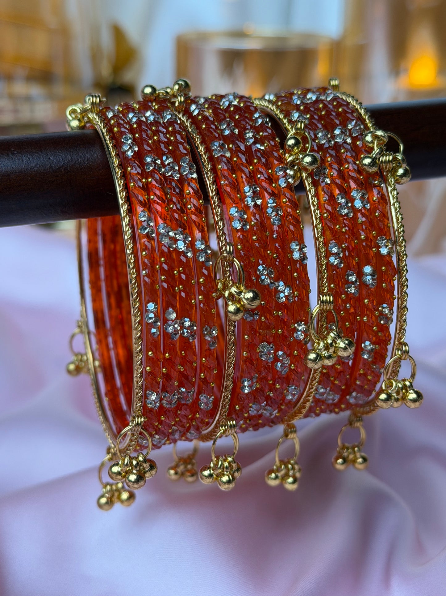 Kashmiri Royal Vermilion Ghungroo Bangles