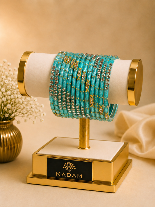 Kashmiri Har Gange Aqua Blue