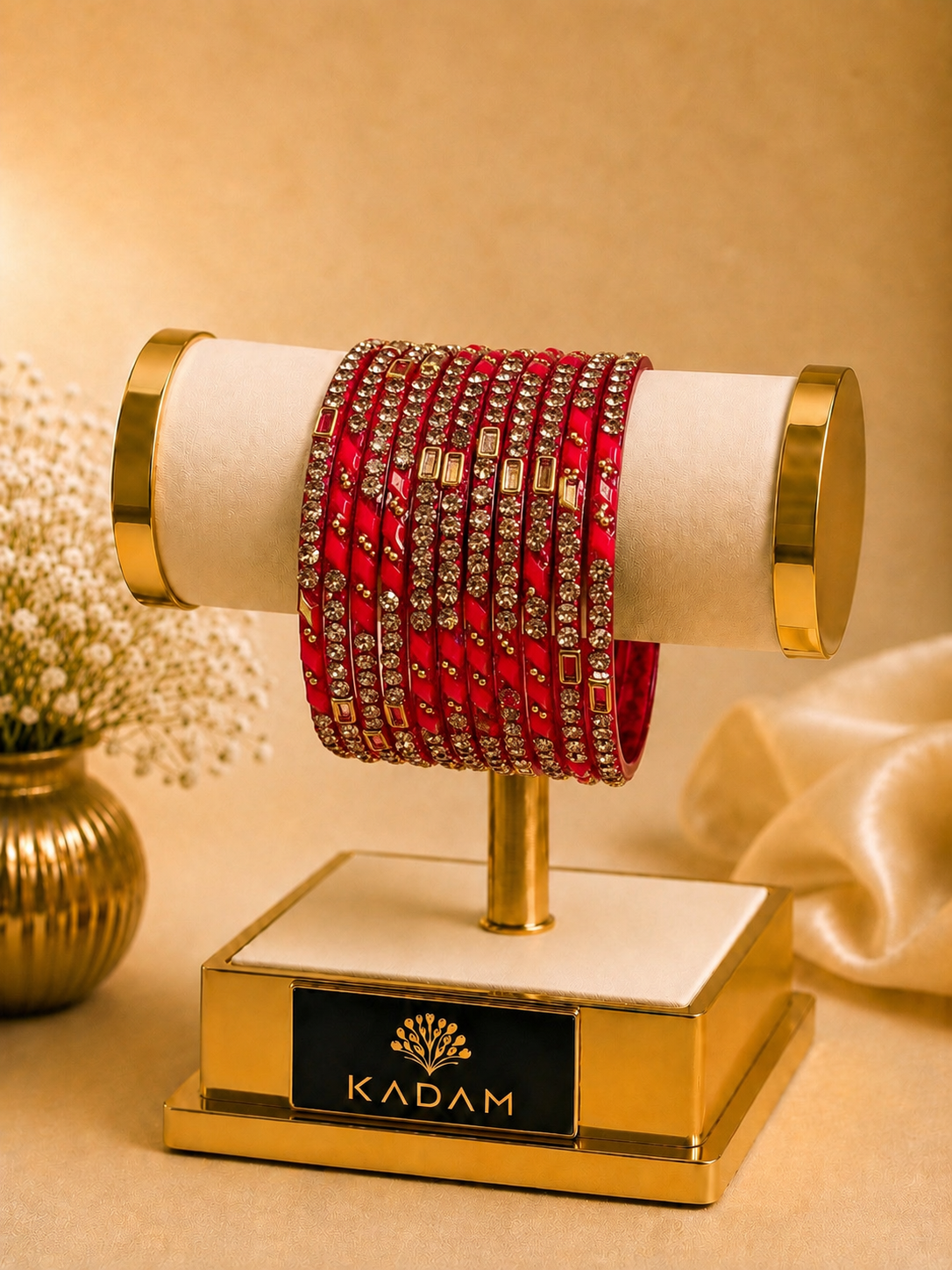 Kashmiri Herram Royal Fuchsia Bangles Set
