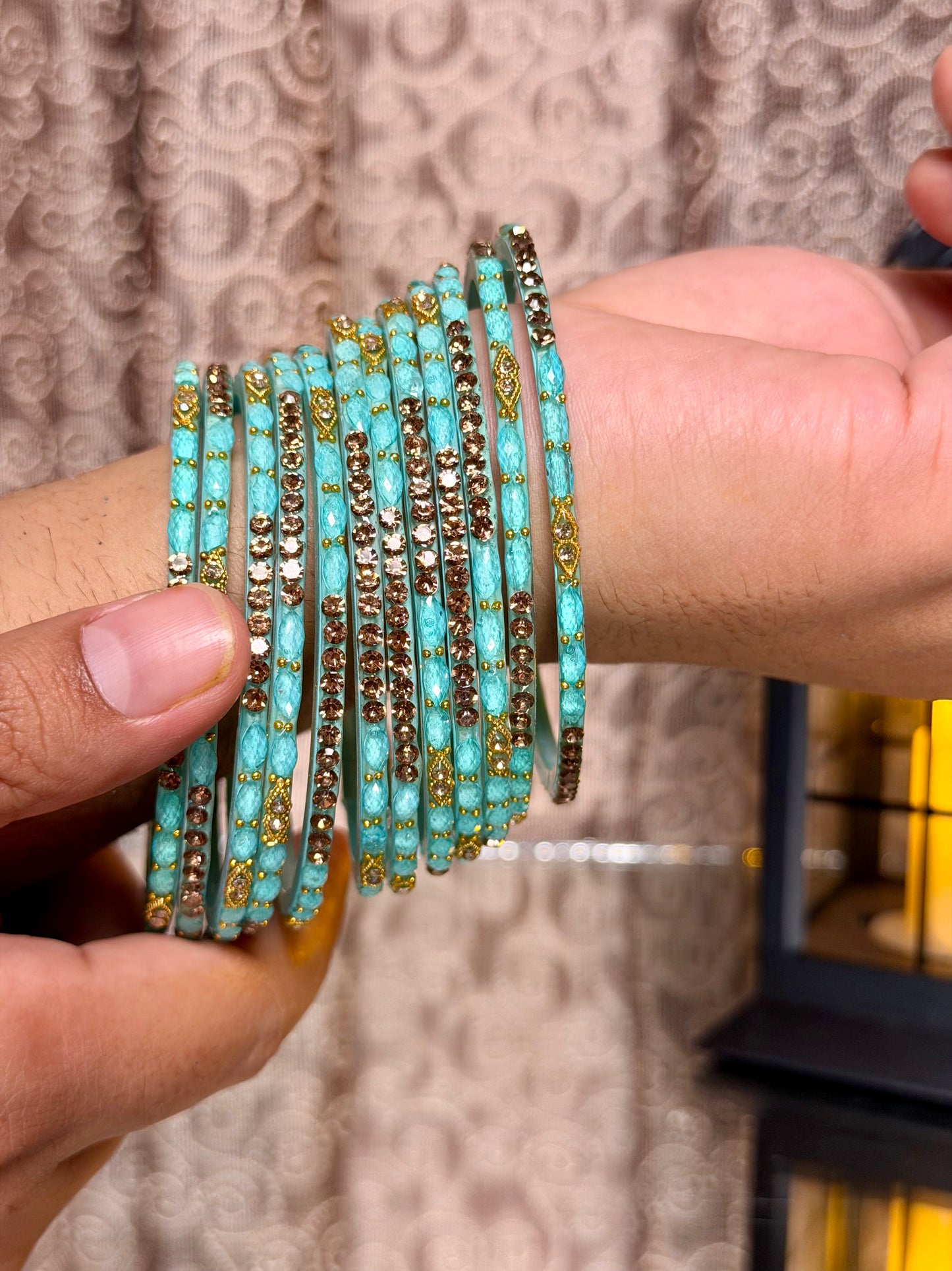 Kashmiri Har Gange Aqua Blue