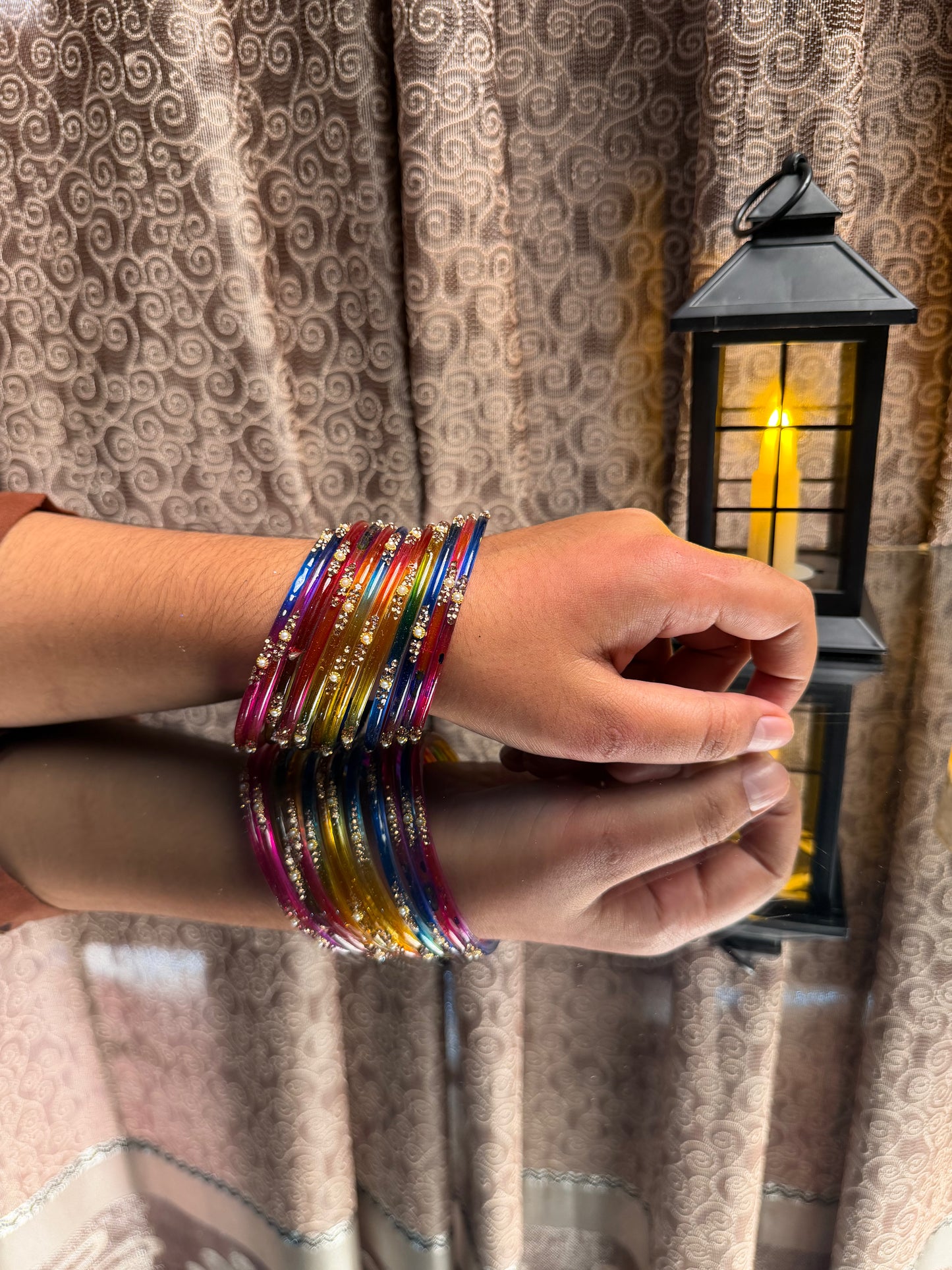 Kashmiri Multi Color Jhumka Bangles Set
