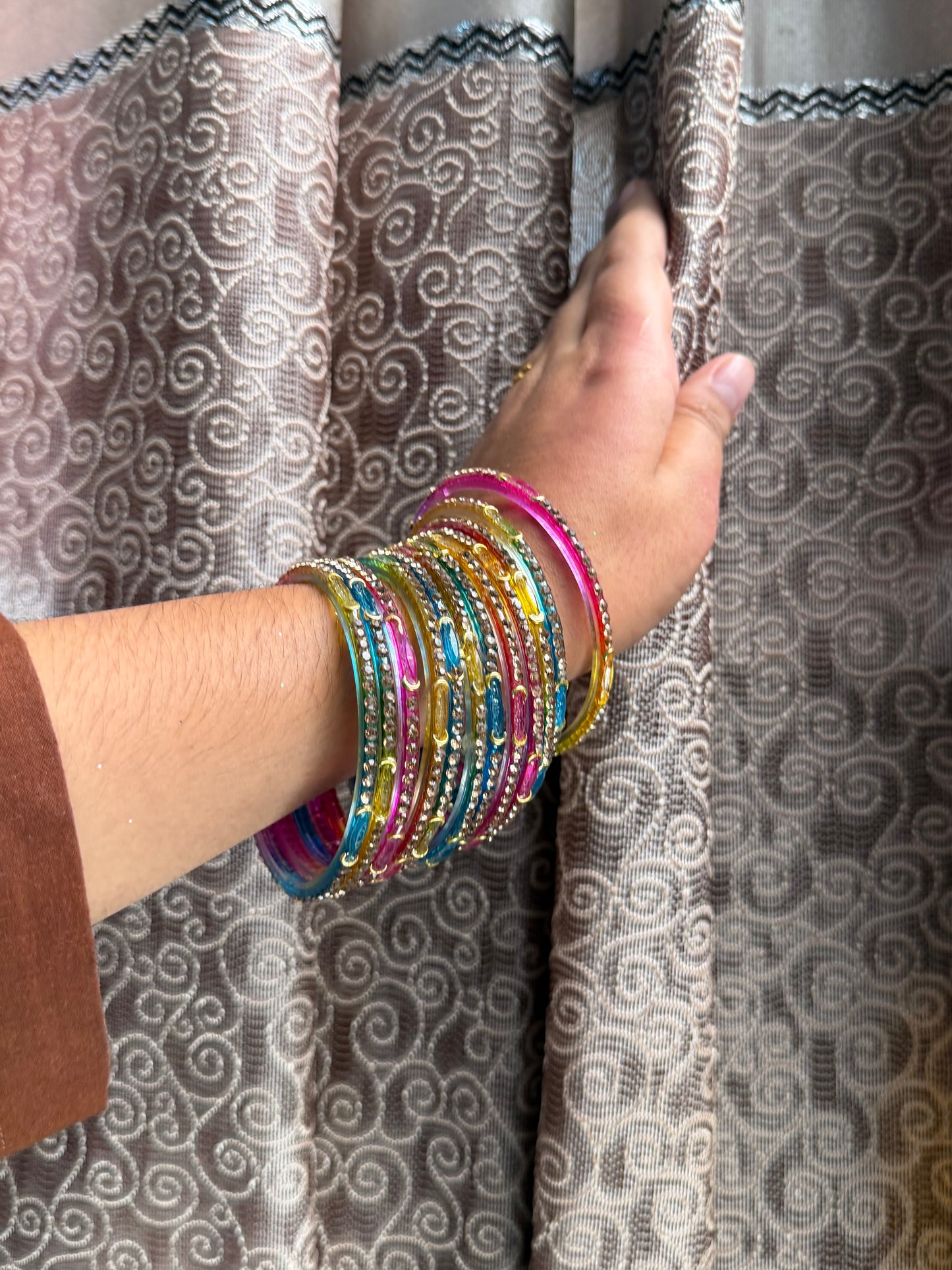 Kashmiri  Dadima Jhumka Multi Color Bangles Set
