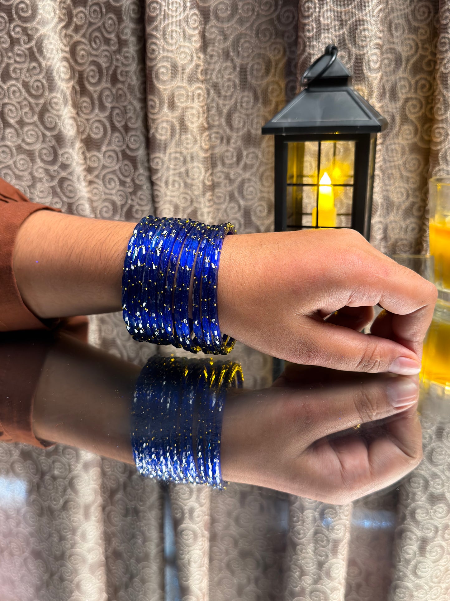 Kashmiri  Raindrop Royal Blue  Bangles