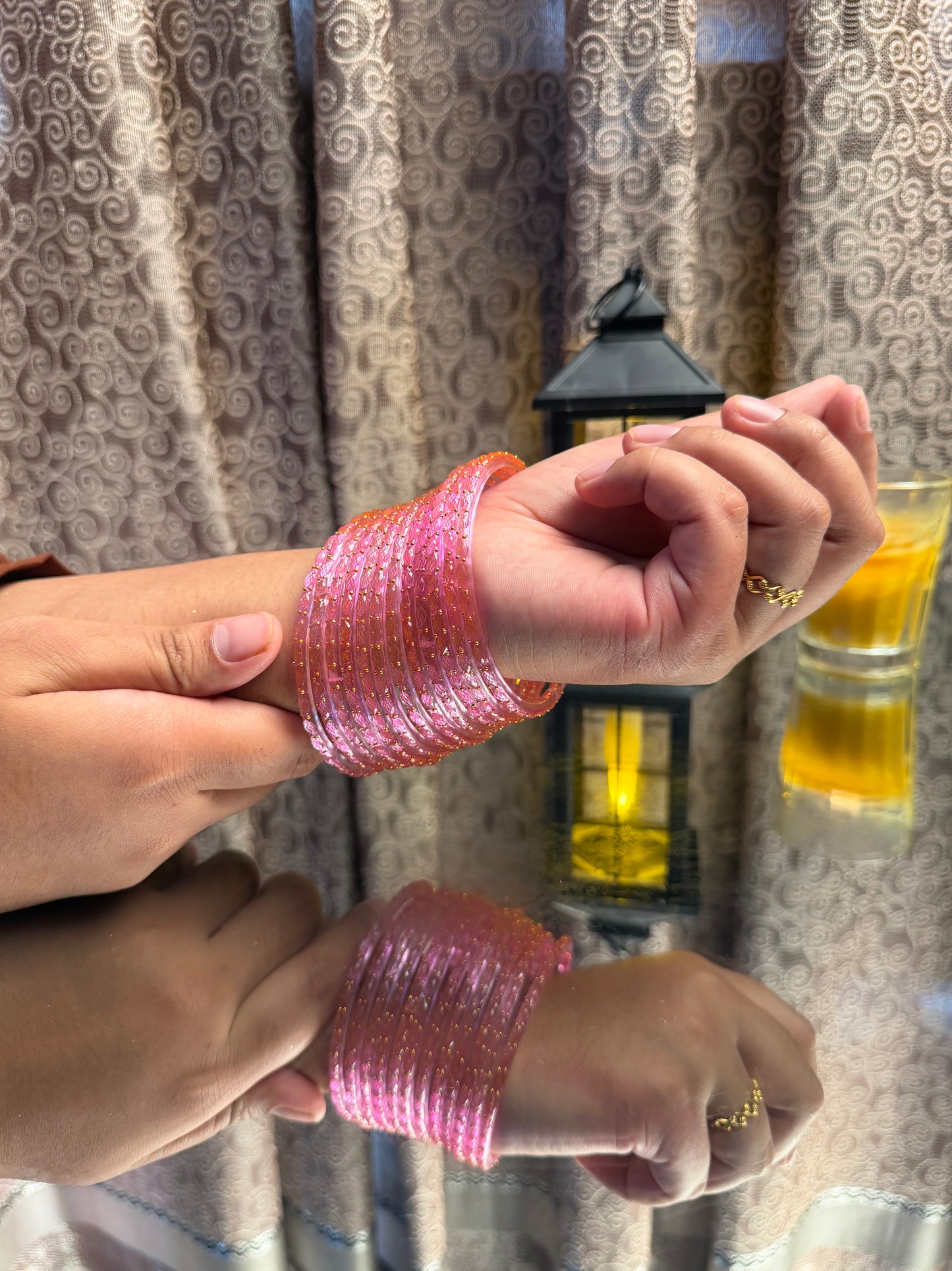 Kashmiri Raindrop Pink Bangles