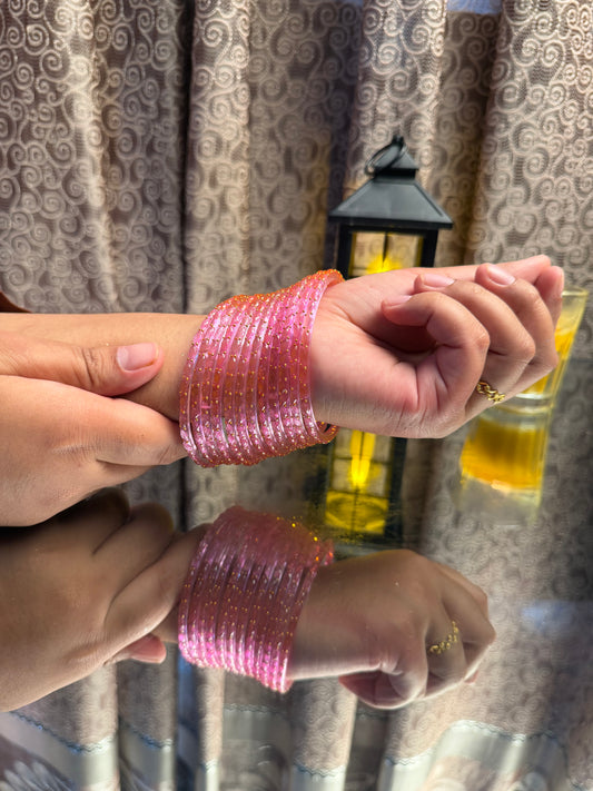 Kashmiri Raindrop Pink Bangles
